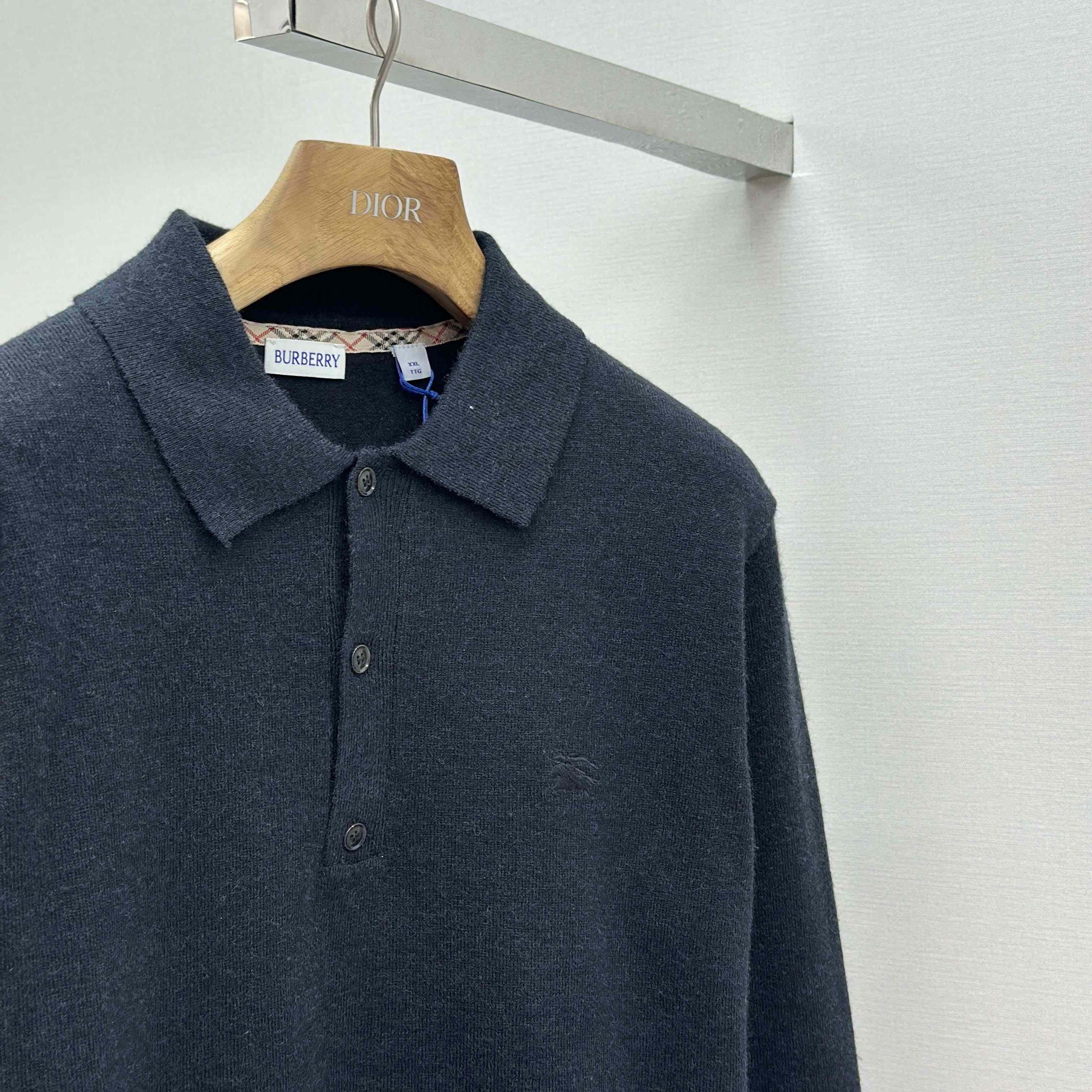 Burberry Long-sleeve Cashmere Blend Polo Shirt - DopestKickz