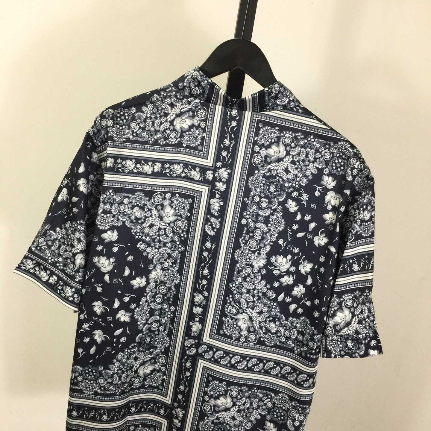 Fendi White And Blue Silk Shirt & Shorts - DopestKickz