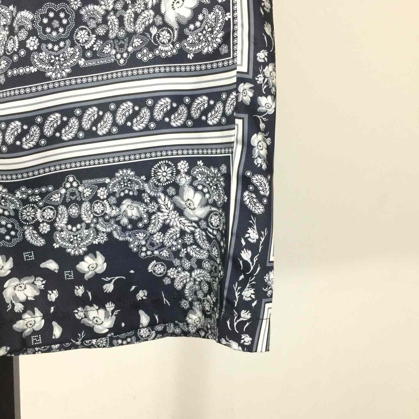 Fendi White And Blue Silk Shirt & Shorts - DopestKickz