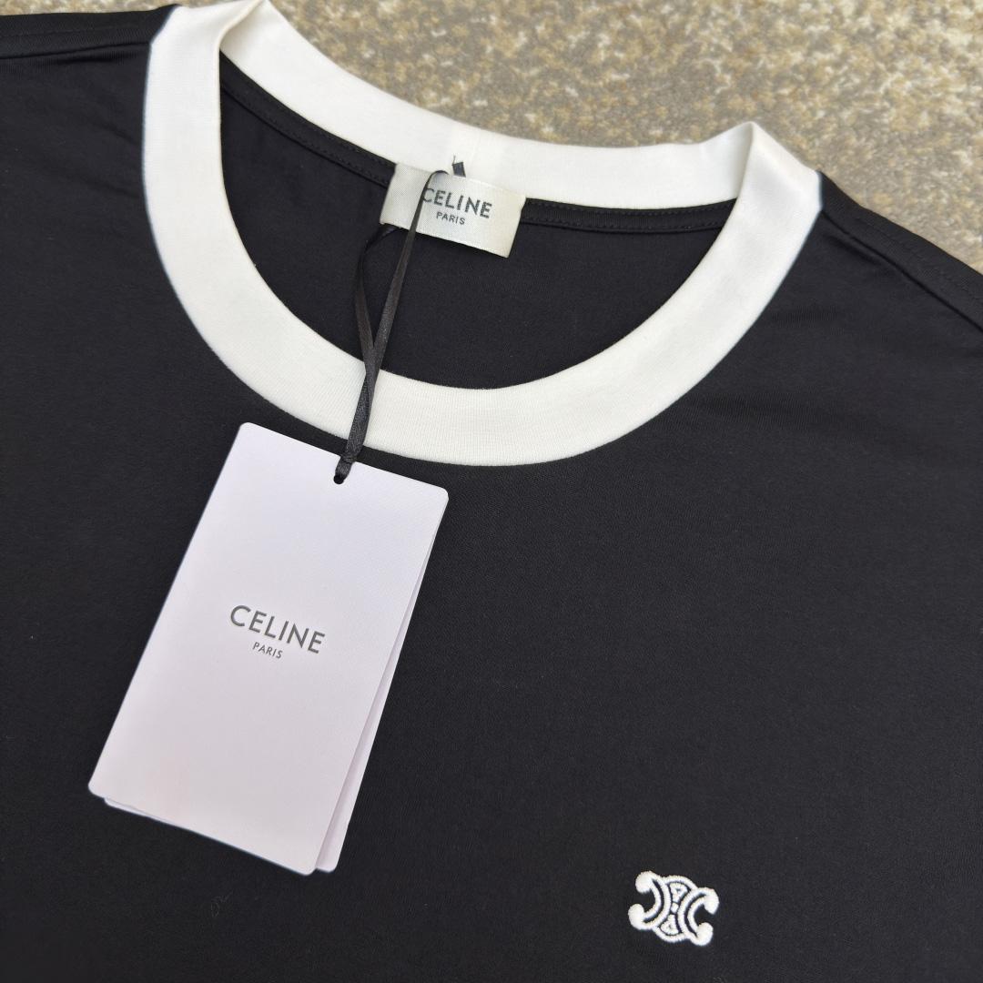 Celine Triomphe Regular T-shirt In Cotton Jersey - DopestKickz
