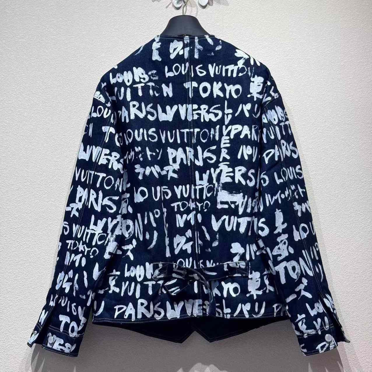 Louis Vuitton Denim Collarless Jacket  1AILLL - DopestKickz