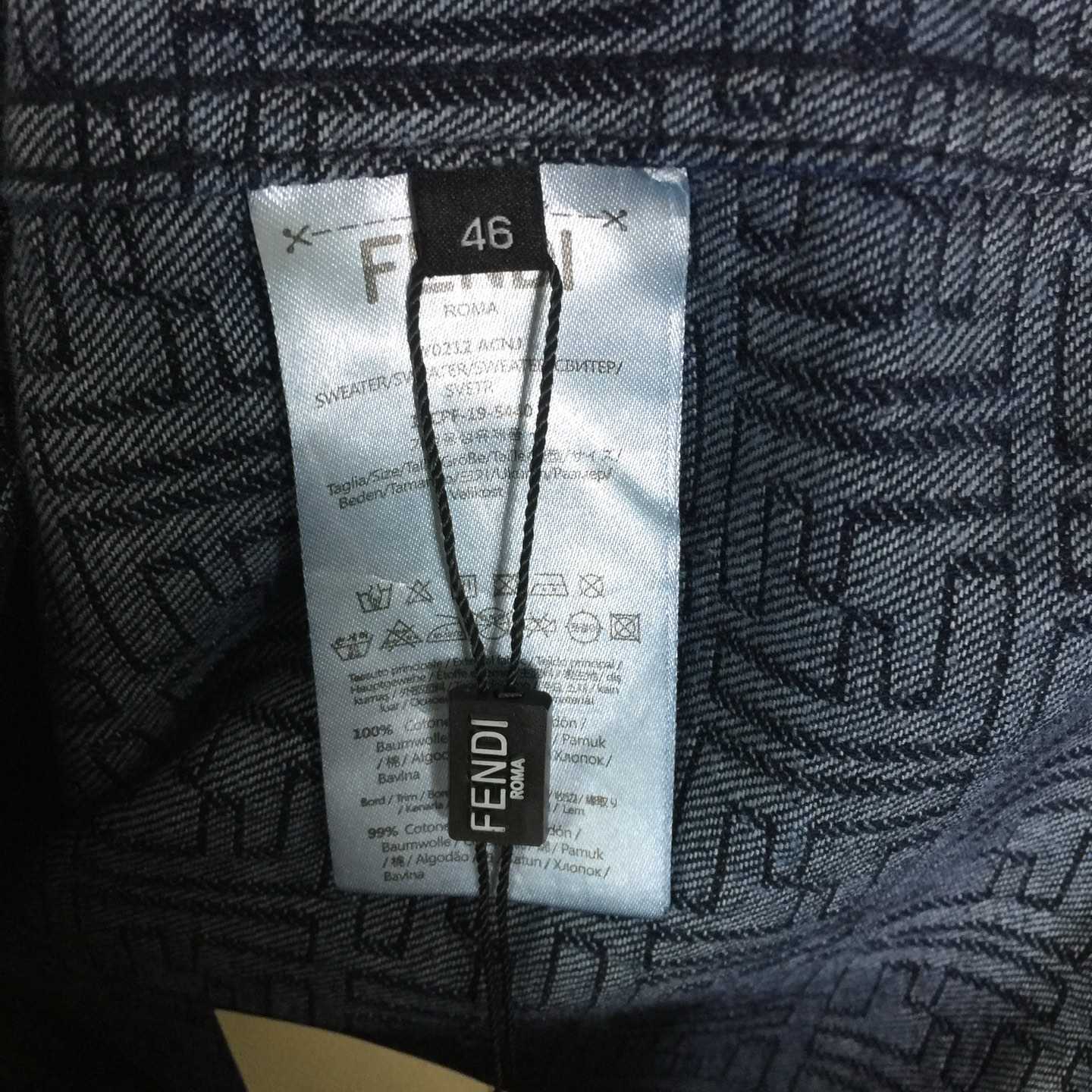 Fendi Blue FF Jacquard Denim Jacket - DopestKickz