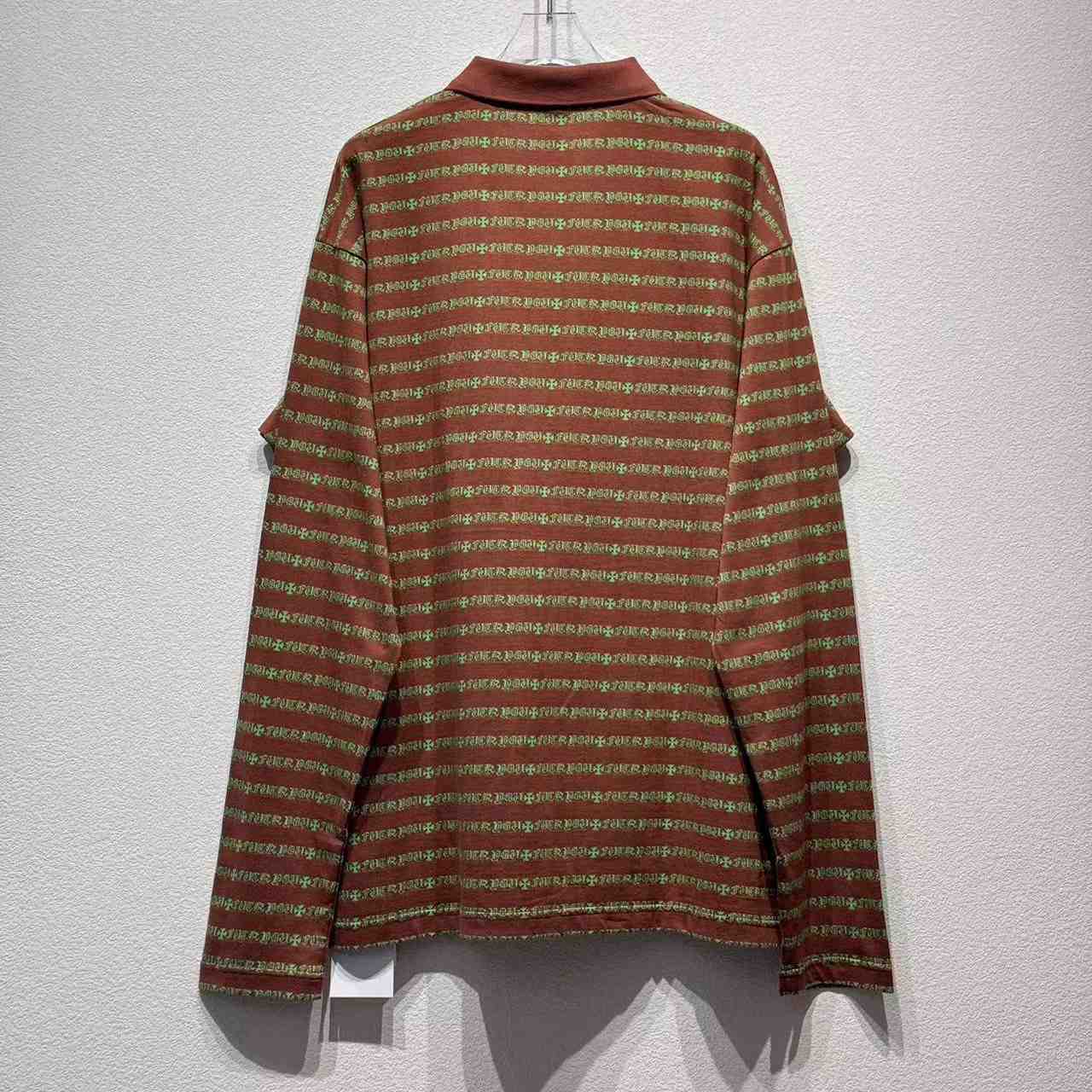 Chrome Heart Striped Polo Shirt - DopestKickz