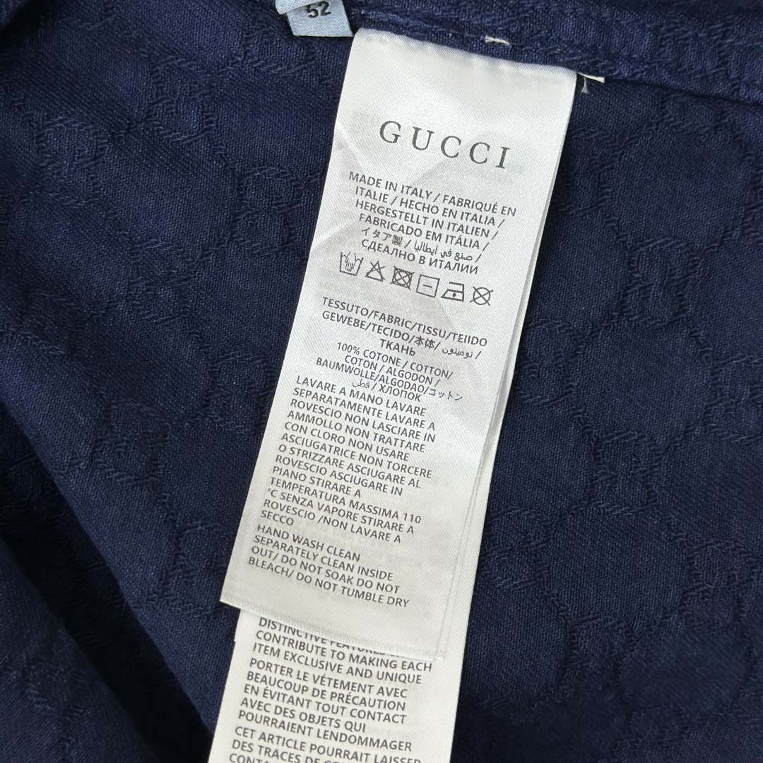 Gucci Bleached GG Cotton Denim Jacquard Shirt - DopestKickz