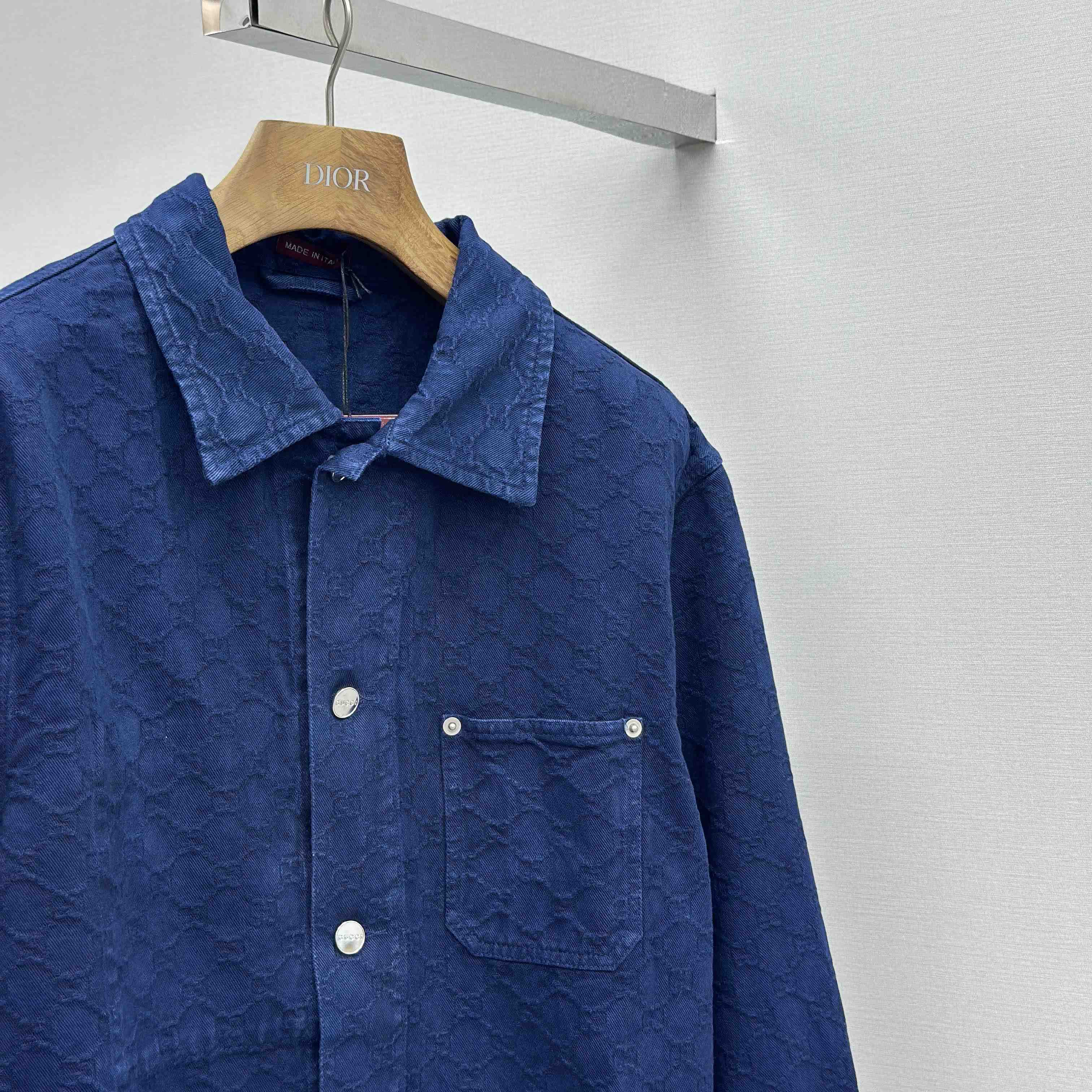 Gucci Bleached GG Cotton Denim Jacquard Shirt - DopestKickz
