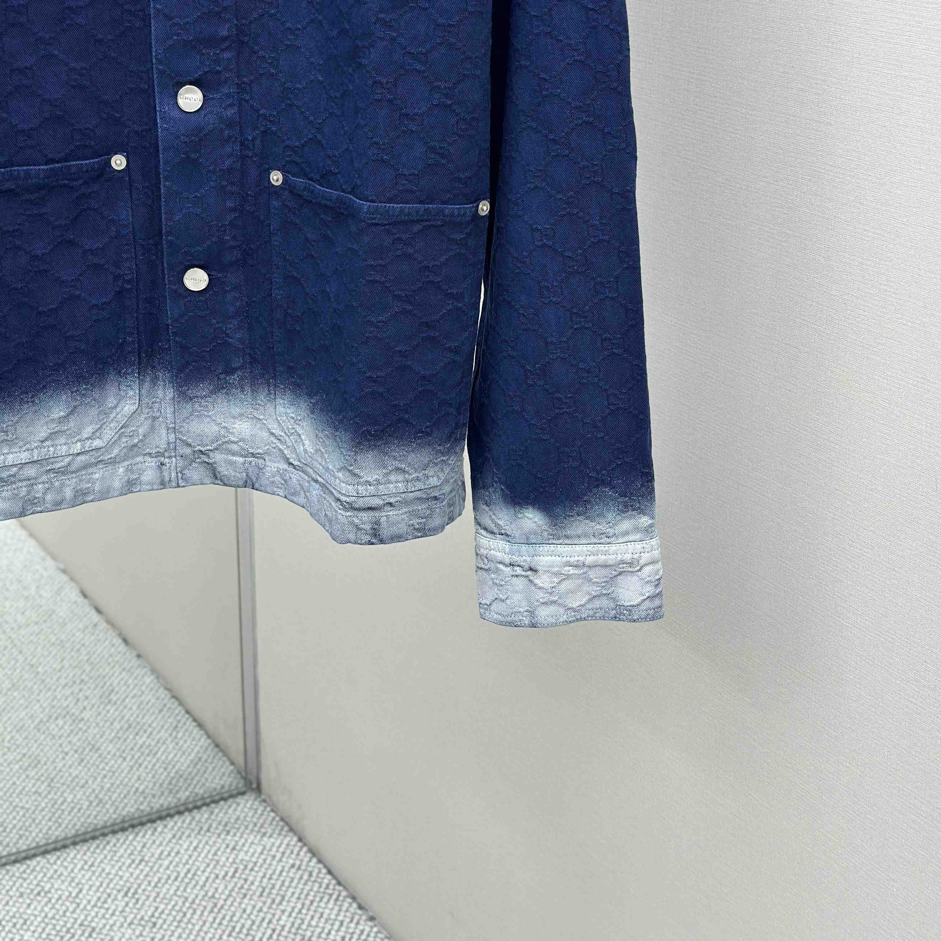 Gucci Bleached GG Cotton Denim Jacquard Shirt - DopestKickz