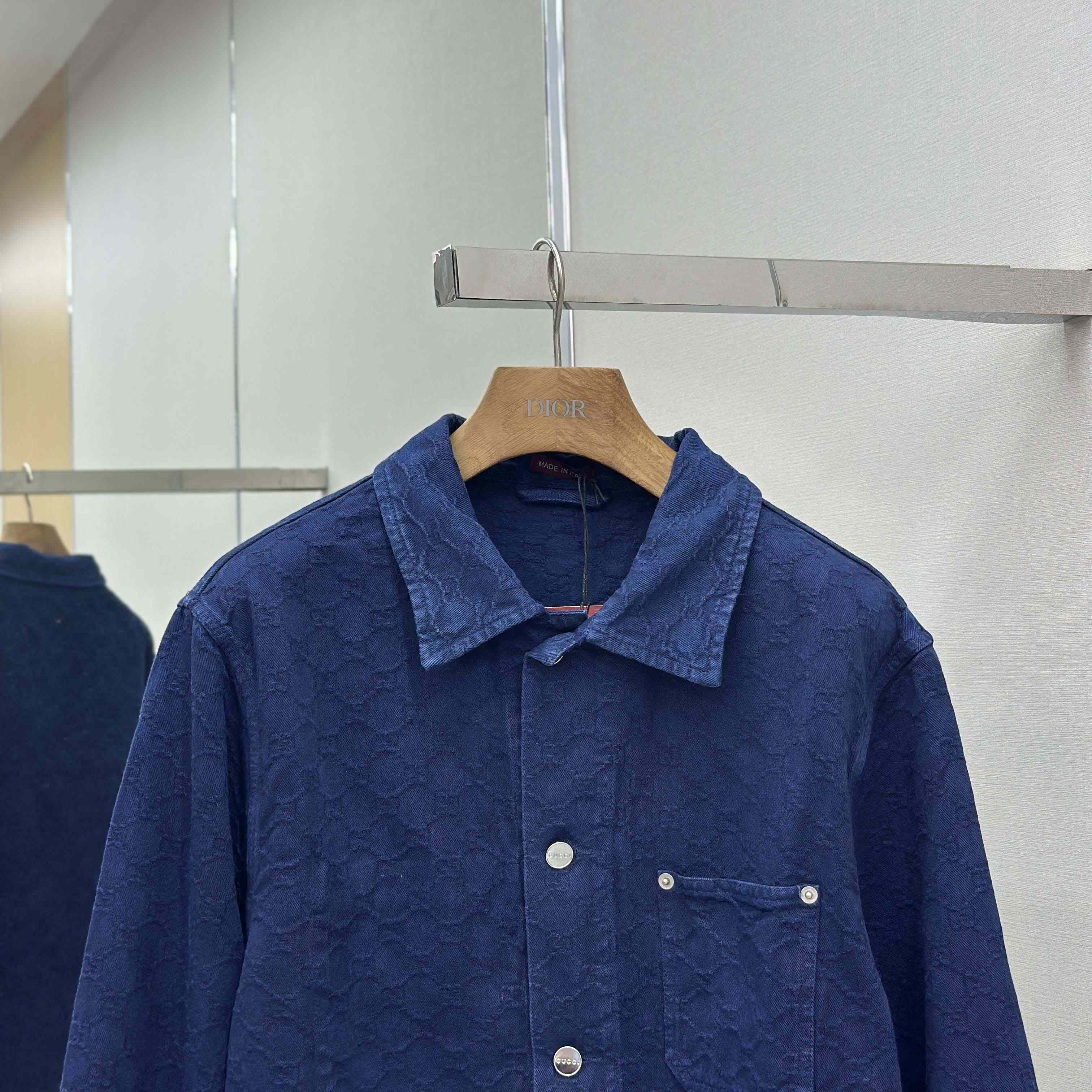 Gucci Bleached GG Cotton Denim Jacquard Shirt - DopestKickz