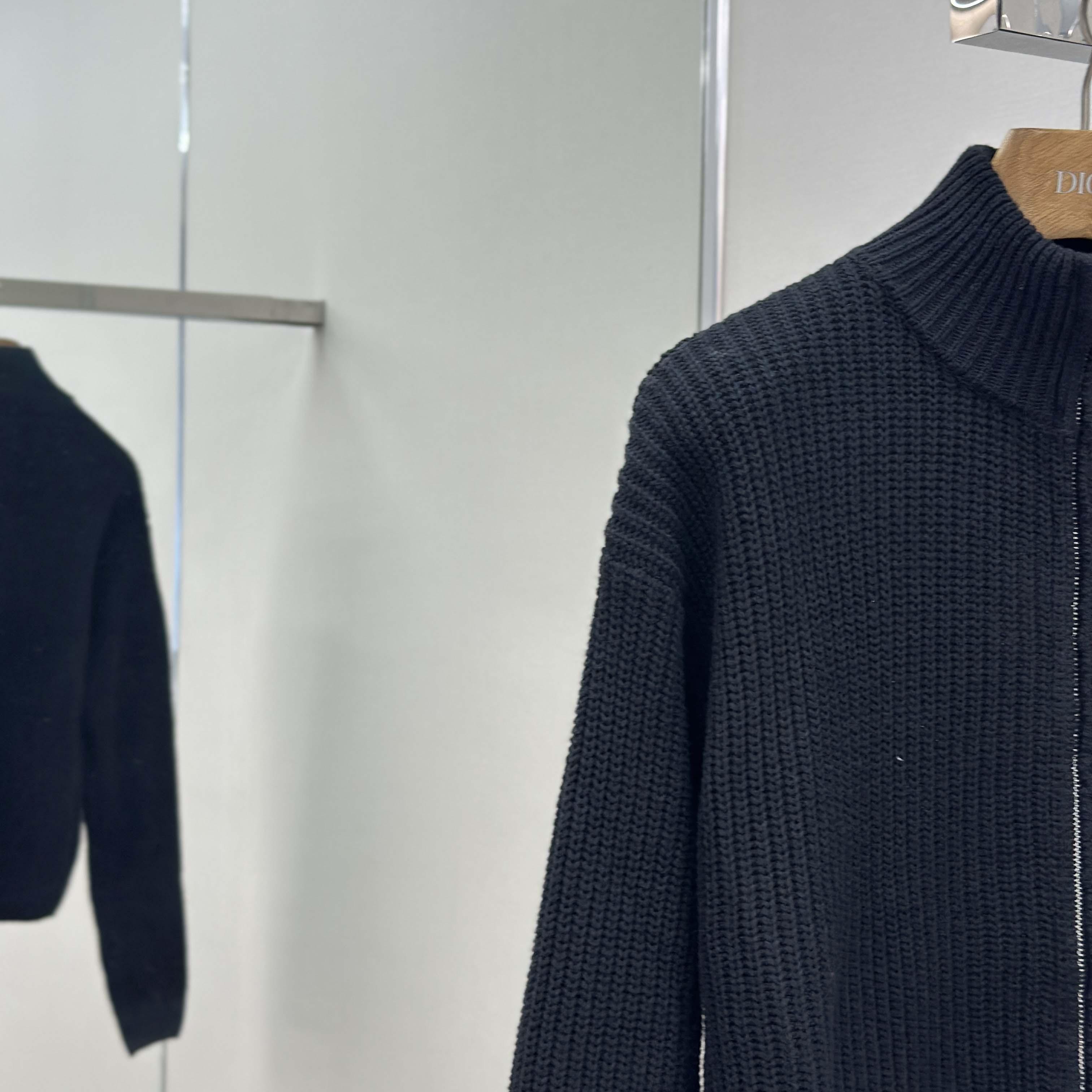 Celine Triomphe Trucker Sweater In Ribbed Wool  - DopestKickz