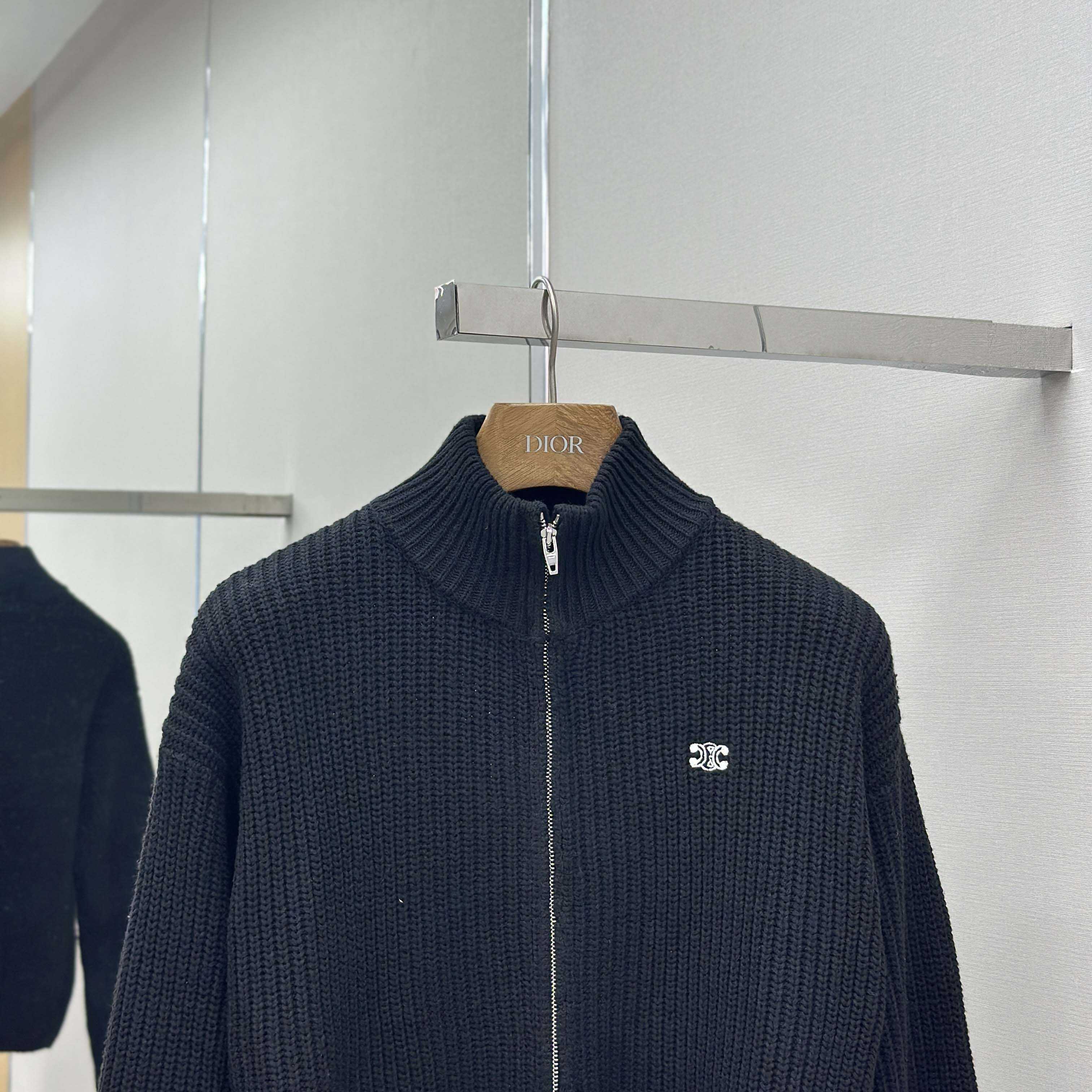 Celine Triomphe Trucker Sweater In Ribbed Wool  - DopestKickz