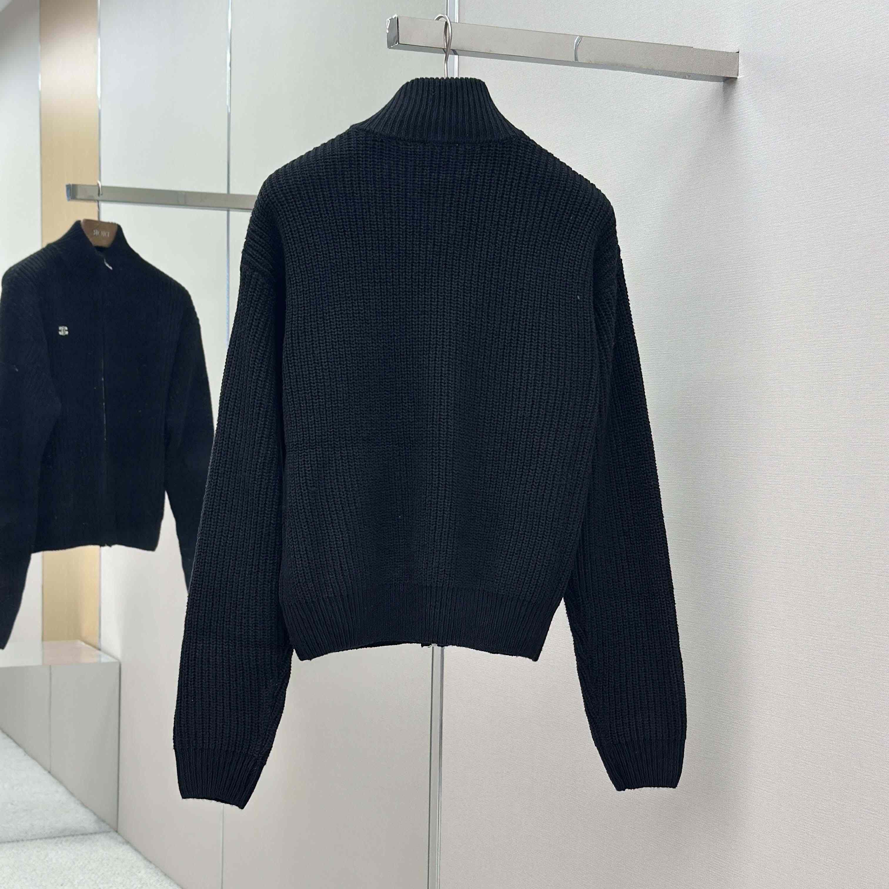 Celine Triomphe Trucker Sweater In Ribbed Wool  - DopestKickz