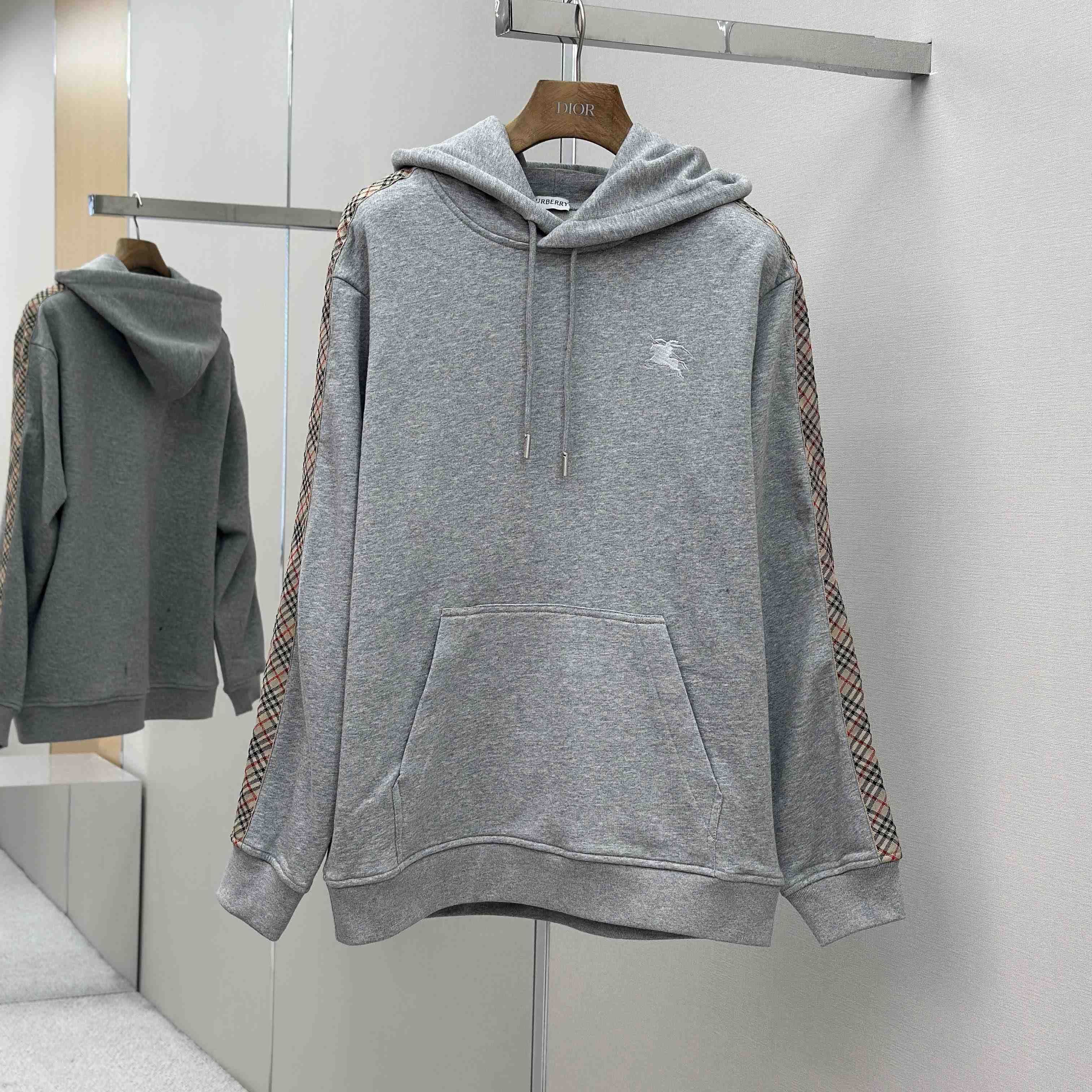 Burberry Check Trim Cotton Hoodie - DopestKickz