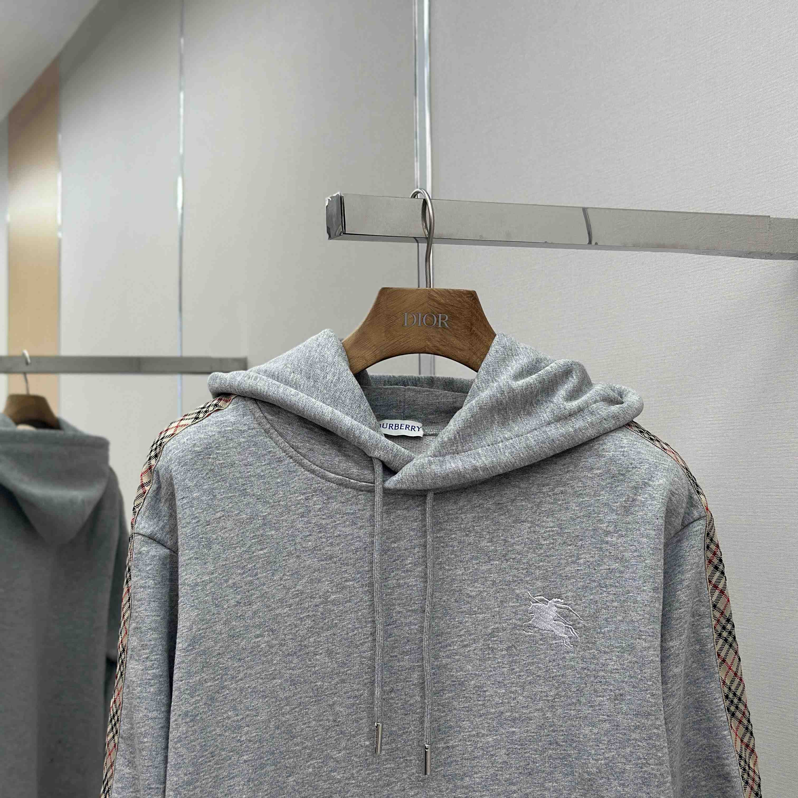 Burberry Check Trim Cotton Hoodie - DopestKickz