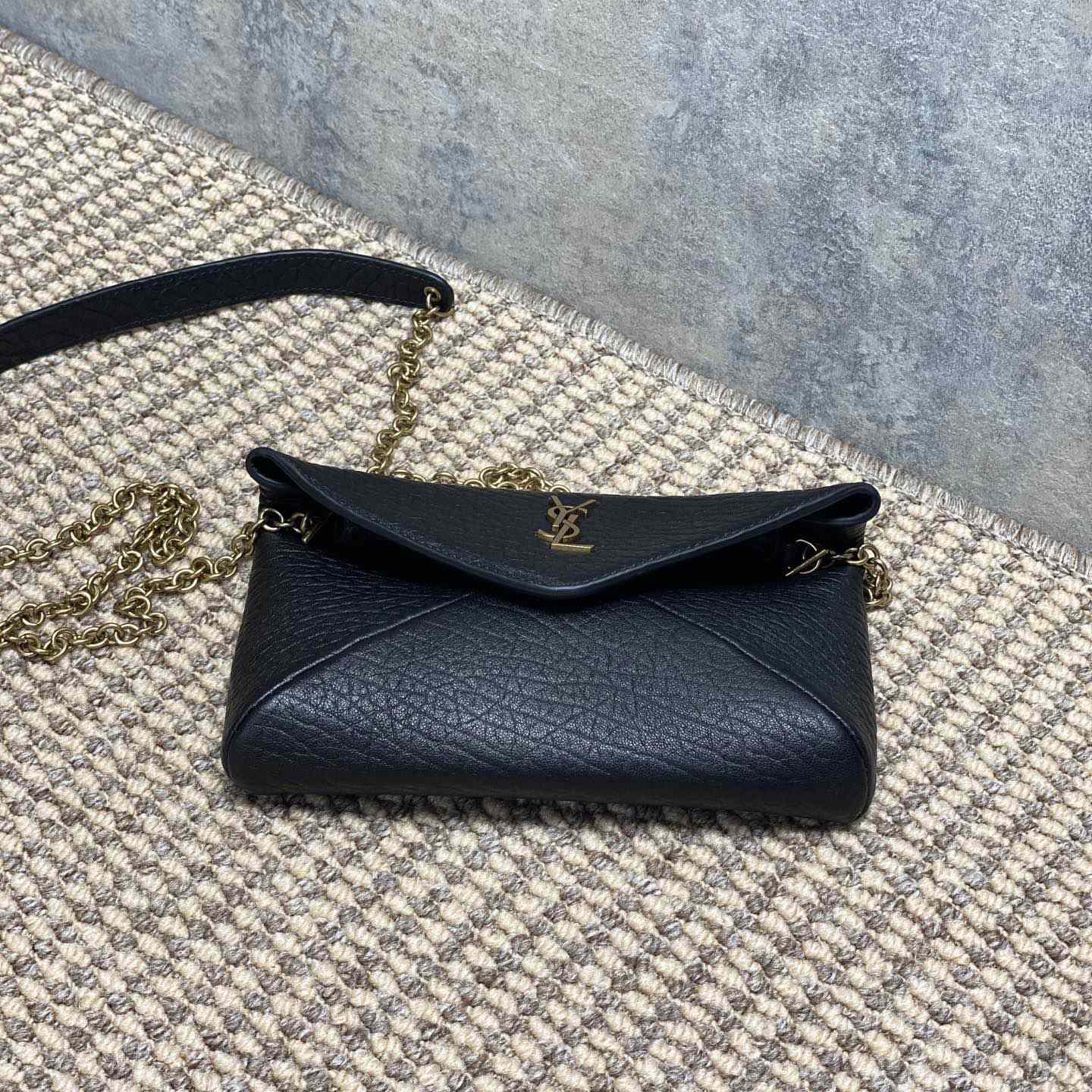 Saint Laurent Cassandre Chain Pouch In Lambskin - DopestKickz