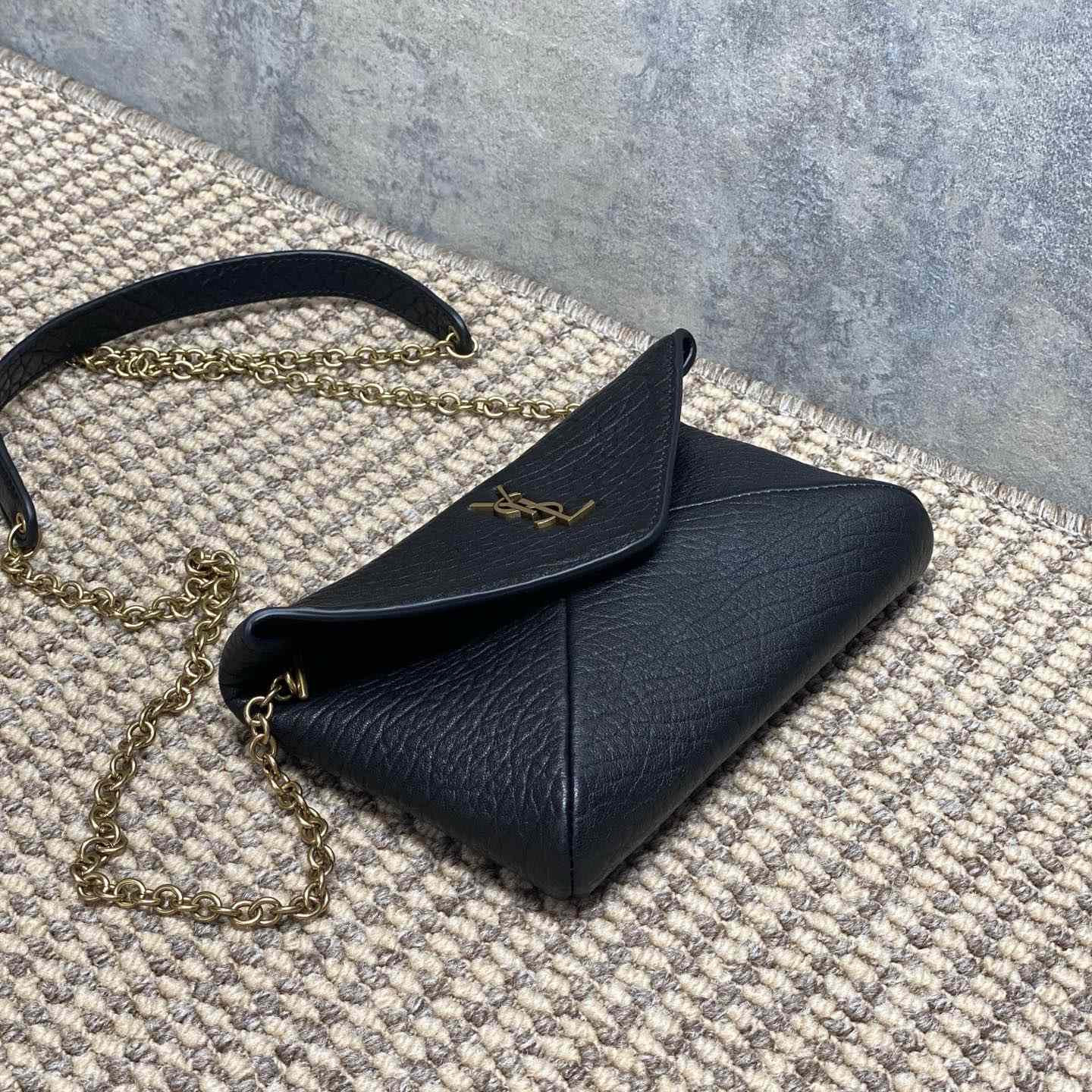 Saint Laurent Cassandre Chain Pouch In Lambskin - DopestKickz