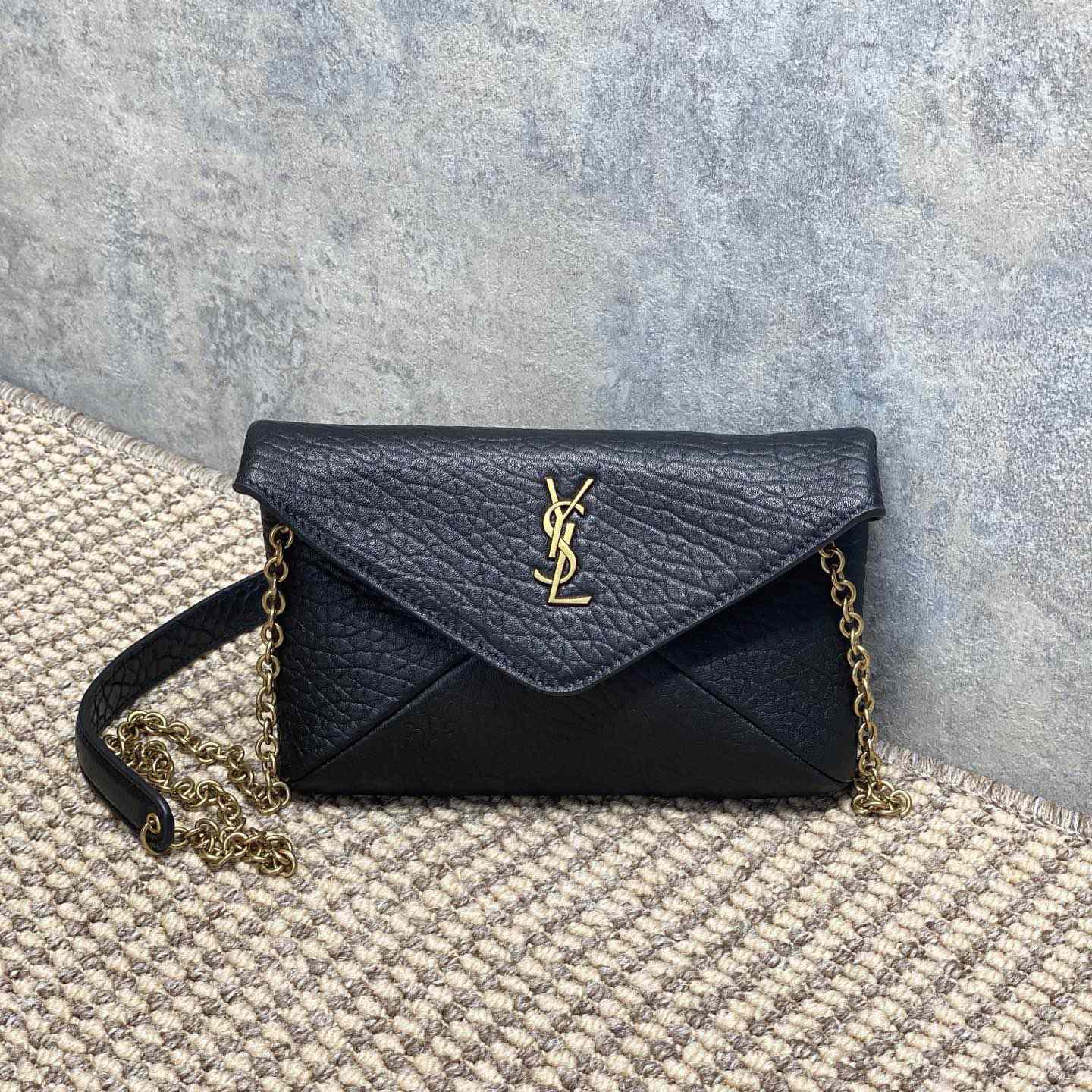 Saint Laurent Cassandre Chain Pouch In Lambskin - DopestKickz