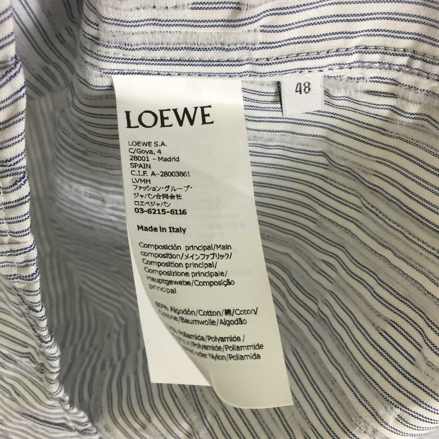 Loewe Striped Short-Sleeve Shirt 'Blue/White' - DopestKickz