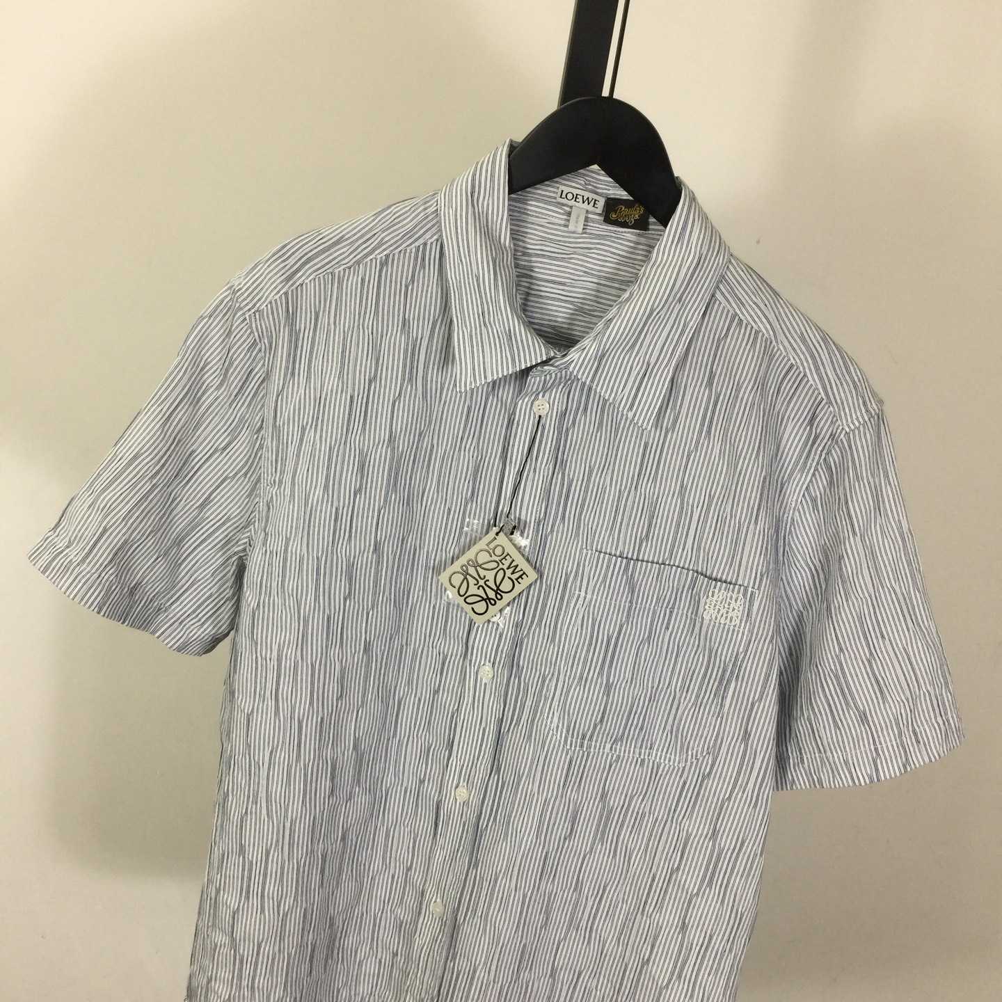 Loewe Striped Short-Sleeve Shirt 'Blue/White' - DopestKickz