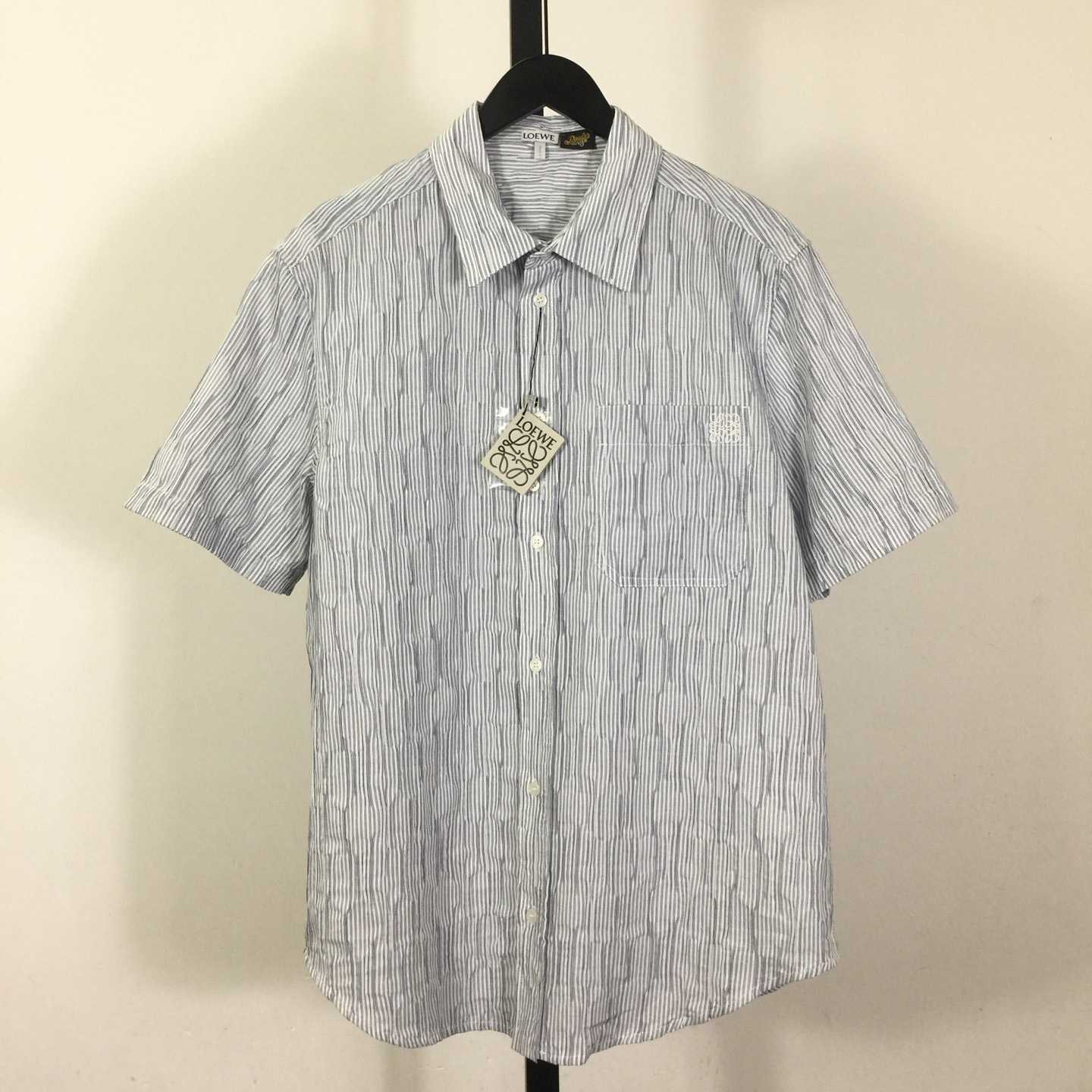 Loewe Striped Short-Sleeve Shirt 'Blue/White' - DopestKickz