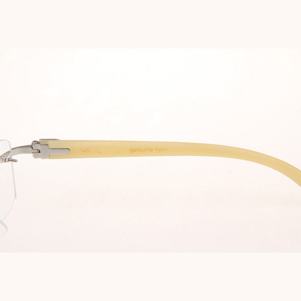 Cartier CT_3524012 Diamond White Buffalo Eyeglasses In Silver - DopestKickz