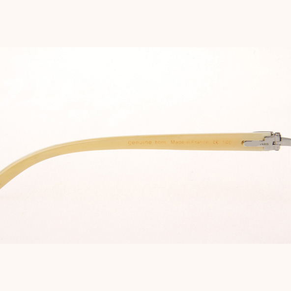 Cartier CT_3524012 Diamond White Buffalo Eyeglasses In Silver - DopestKickz