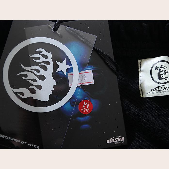 Hellstar Airbrushed Skull Closed Elastic Bottom Sweatpants Midnight Dye Black  - DopestKickz