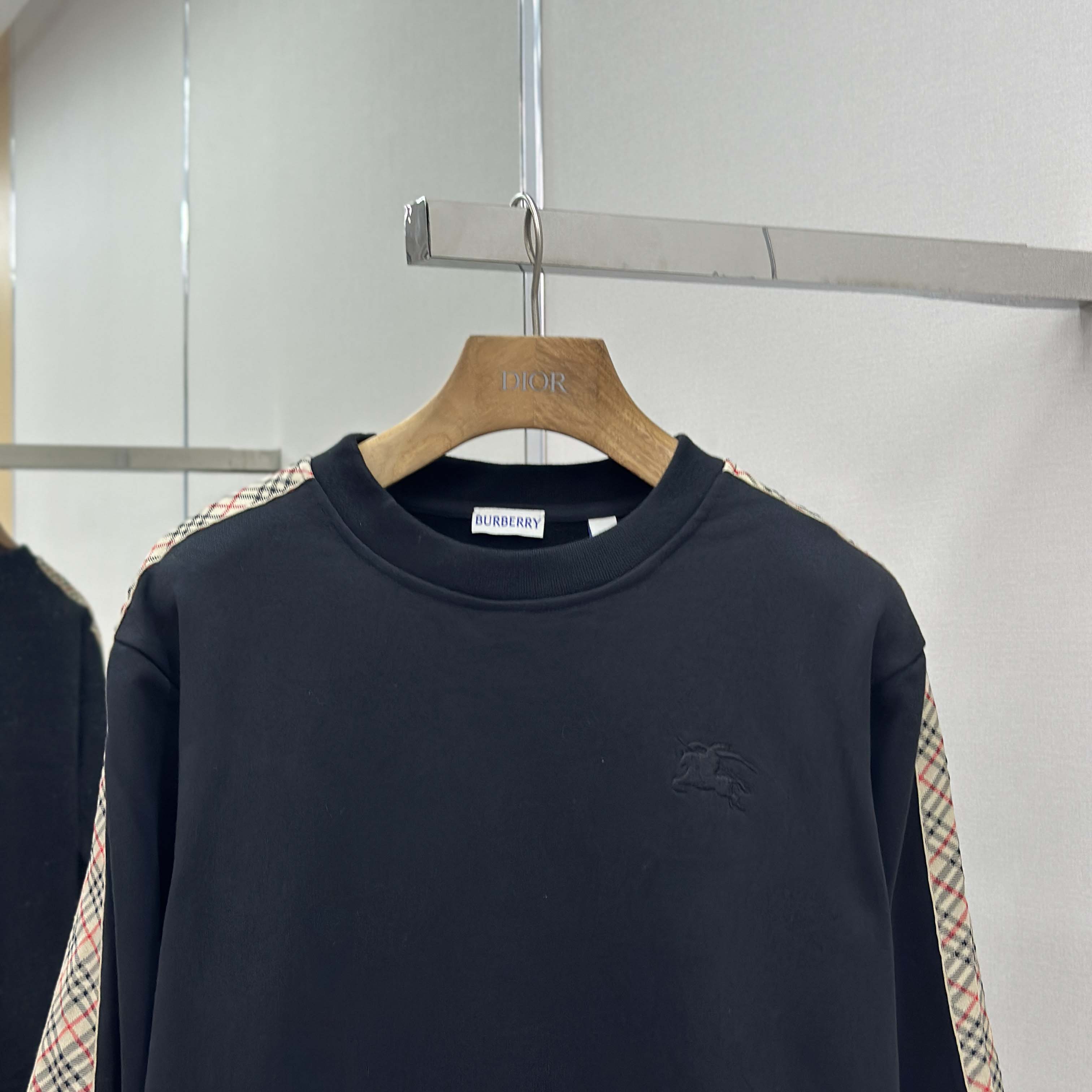 Burberry Check Trim Cotton Sweatshirt - DopestKickz