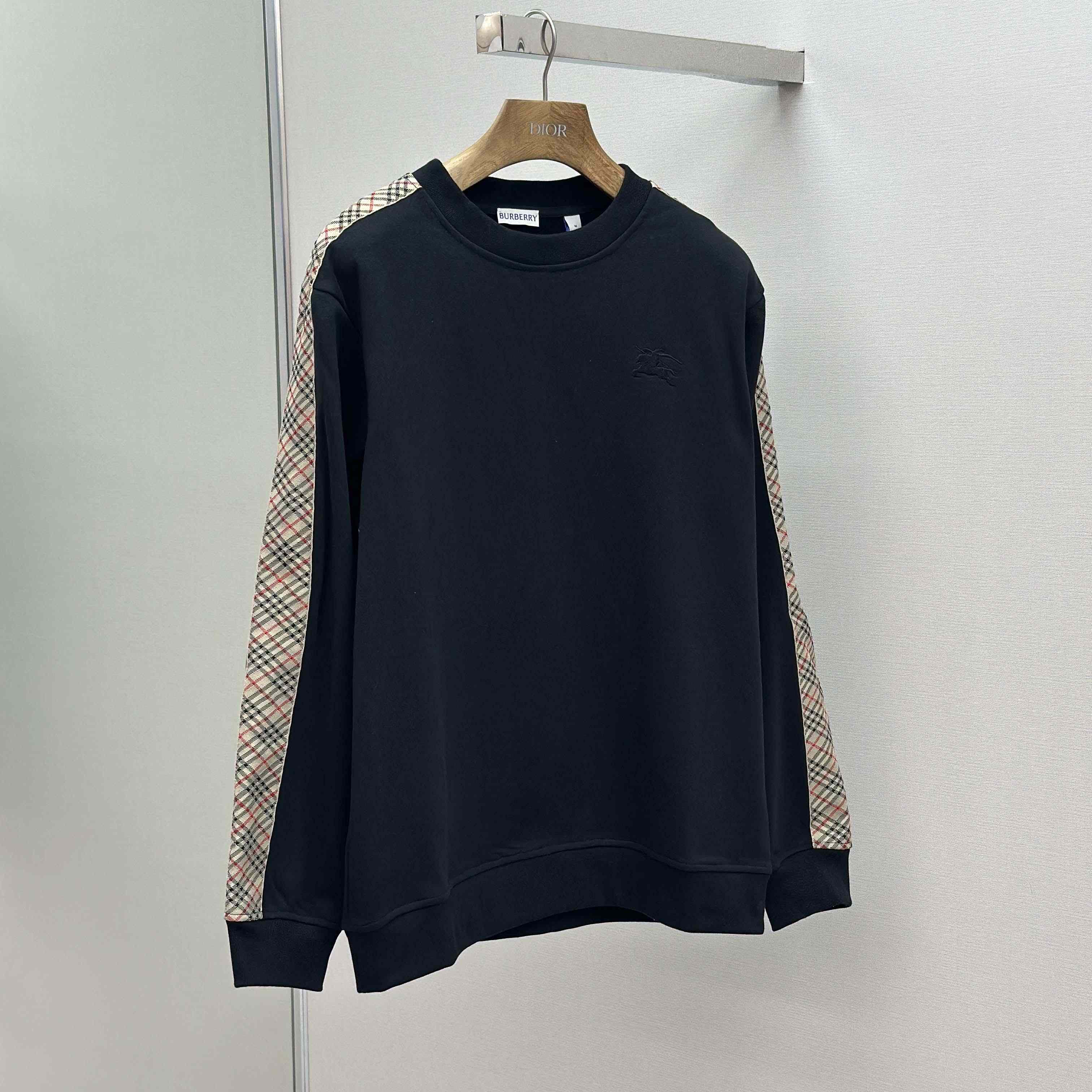 Burberry Check Trim Cotton Sweatshirt - DopestKickz