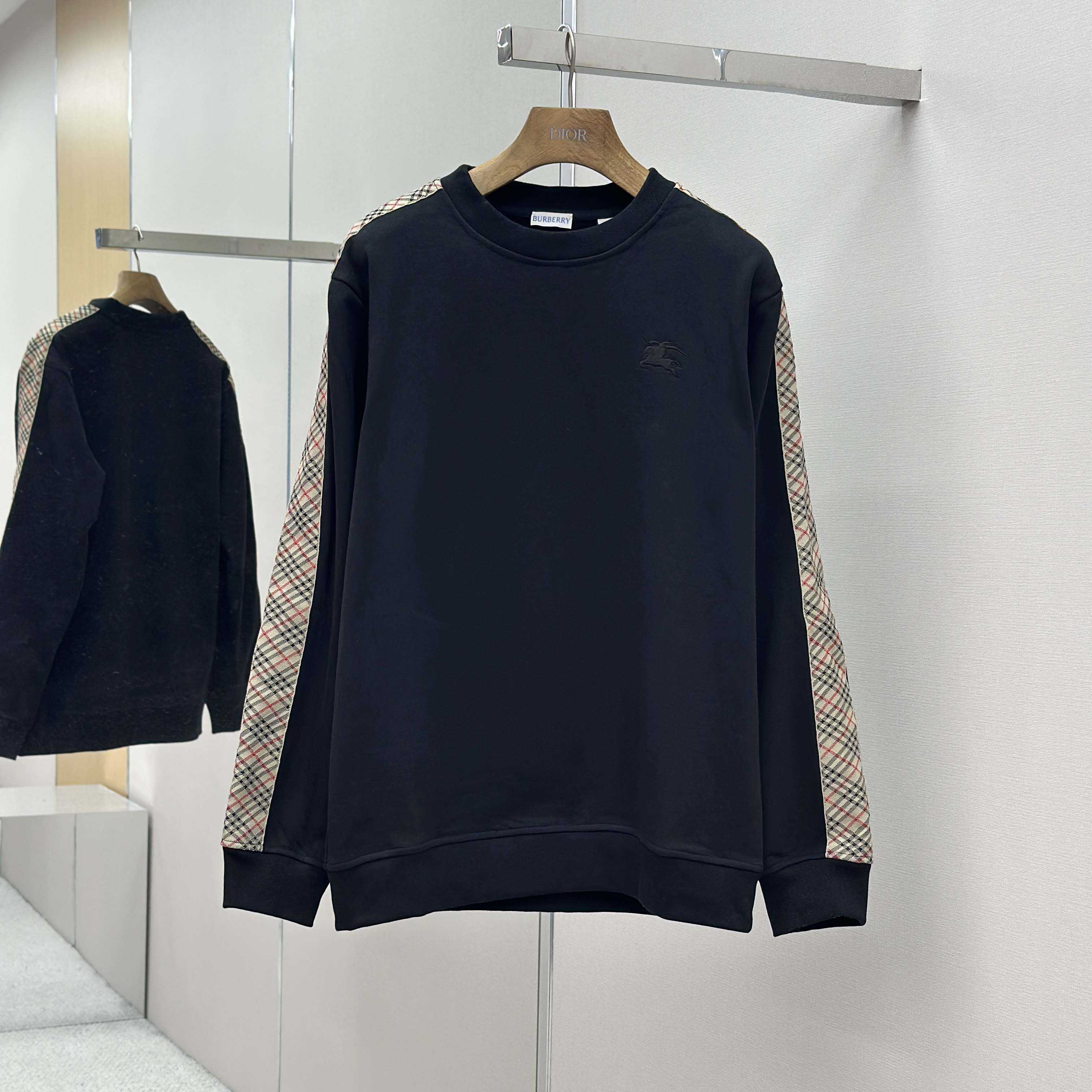 Burberry Check Trim Cotton Sweatshirt - DopestKickz