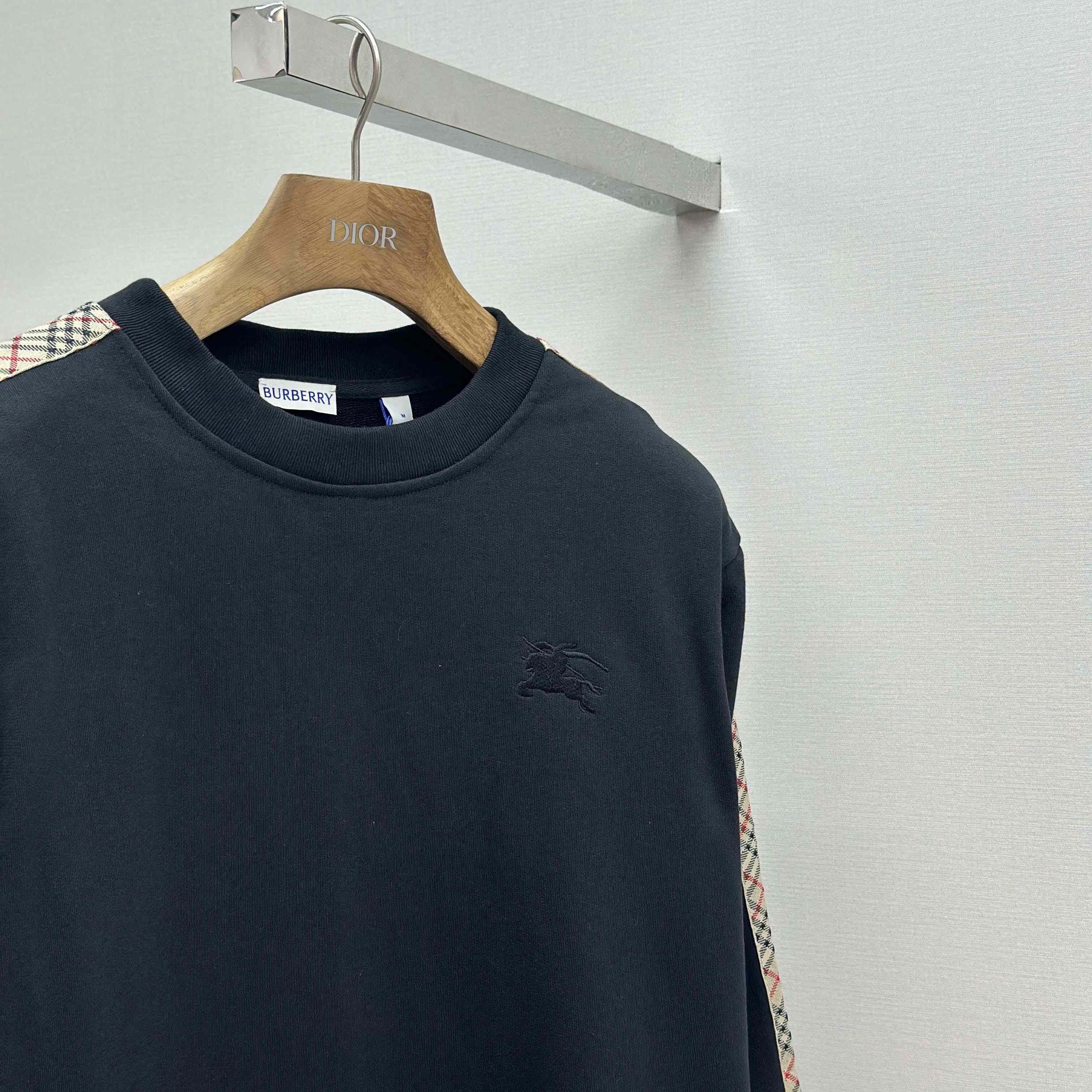 Burberry Check Trim Cotton Sweatshirt - DopestKickz