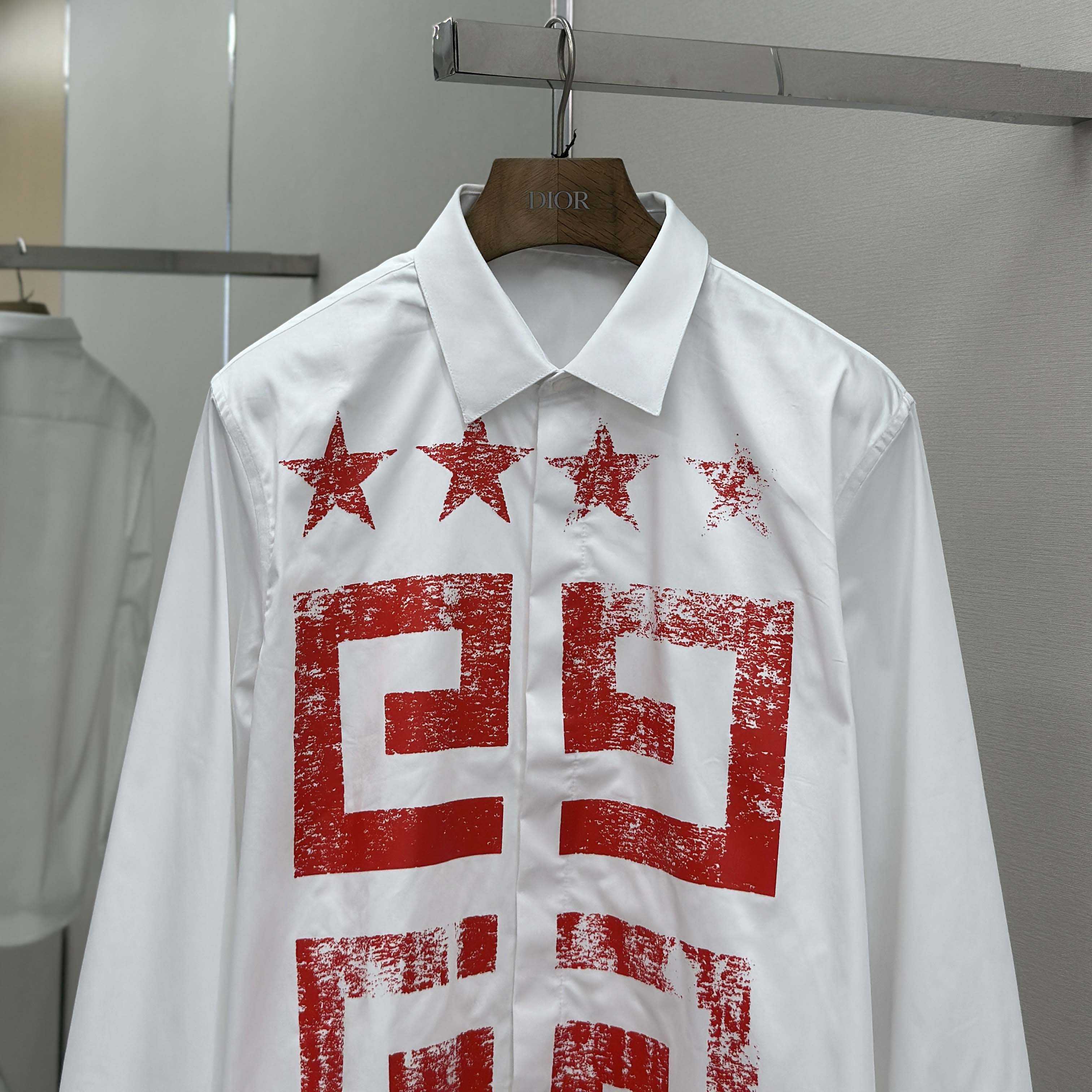 Givenchy Cotton Shirt with 4G Stars - DopestKickz