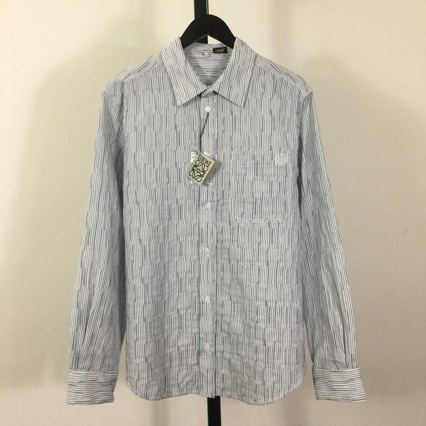 Loewe Striped Long-Sleeve Shirt 'Blue/White' - DopestKickz