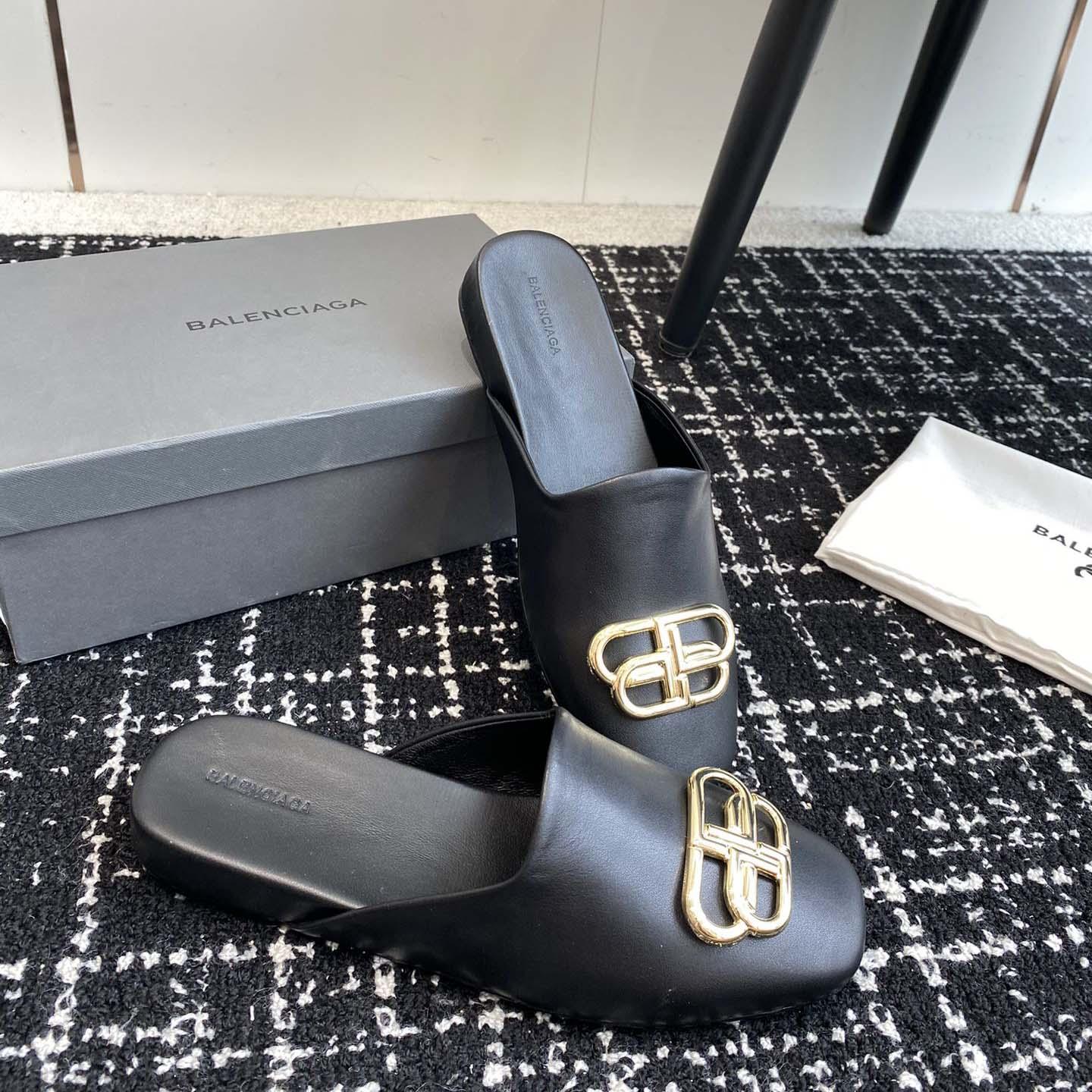 Balenciaga Flat Cosy BB Mule Slide Sandals - DopestKickz