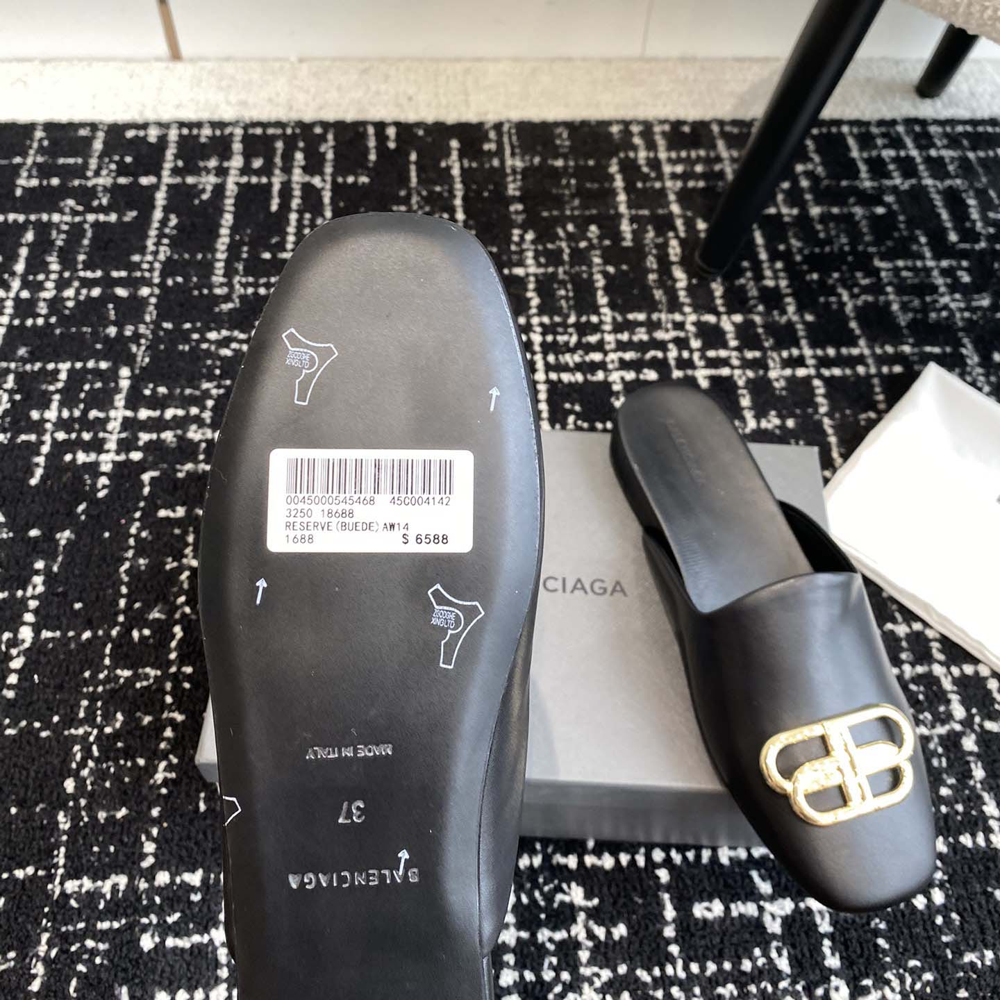 Balenciaga Flat Cosy BB Mule Slide Sandals - DopestKickz