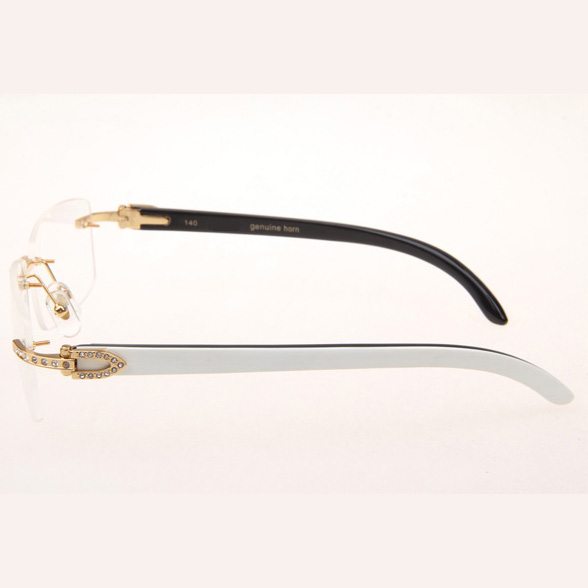 Cartier CT_3524012 Diamond White Mix Black Buffalo Eyeglasses In Gold - DopestKickz