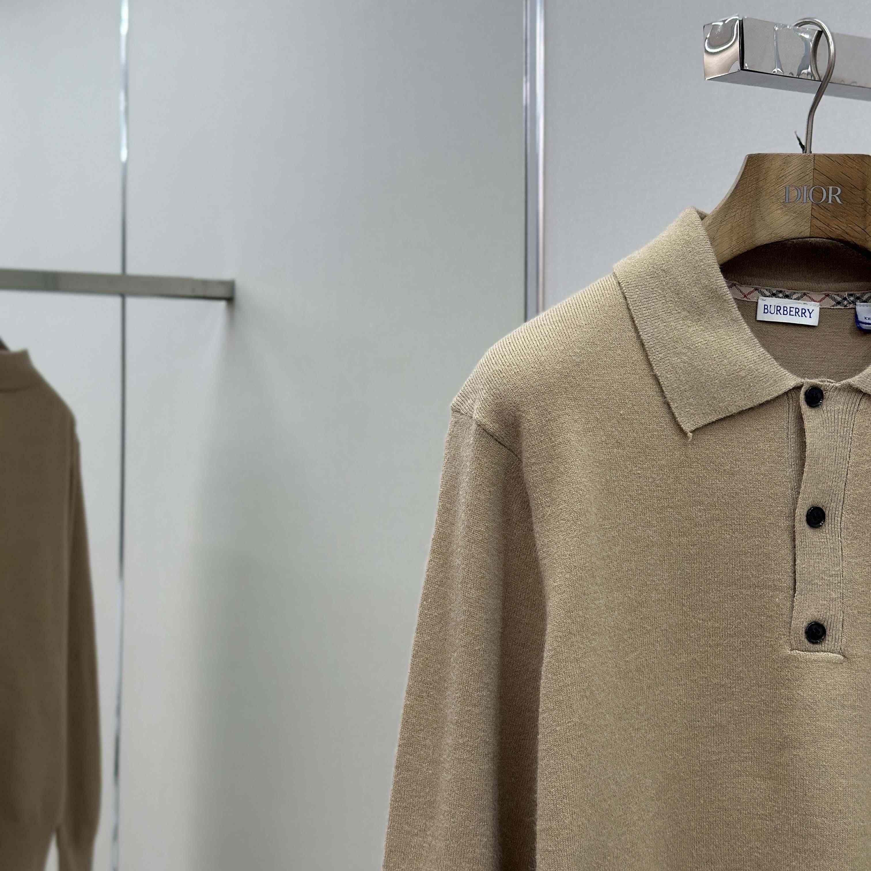 Burberry Long-sleeve Cashmere Blend Polo Shirt - DopestKickz