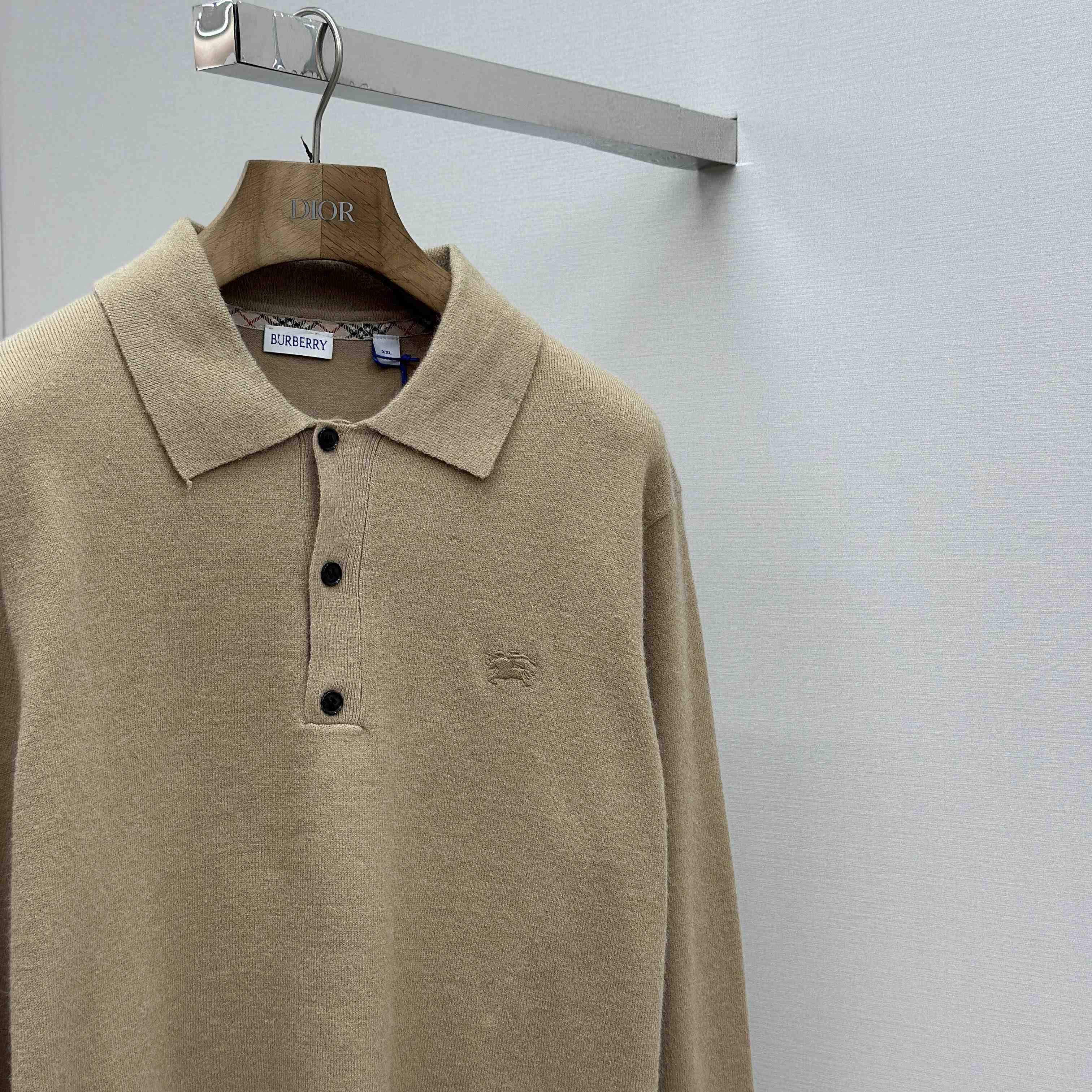 Burberry Long-sleeve Cashmere Blend Polo Shirt - DopestKickz