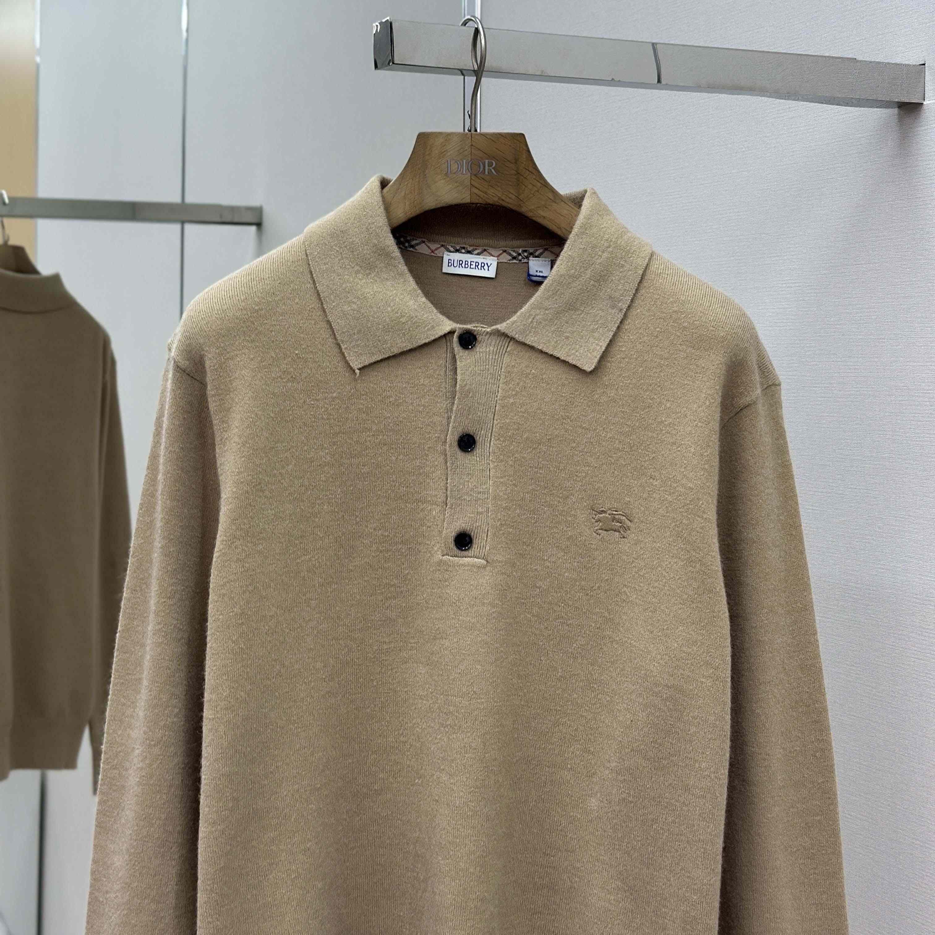 Burberry Long-sleeve Cashmere Blend Polo Shirt - DopestKickz