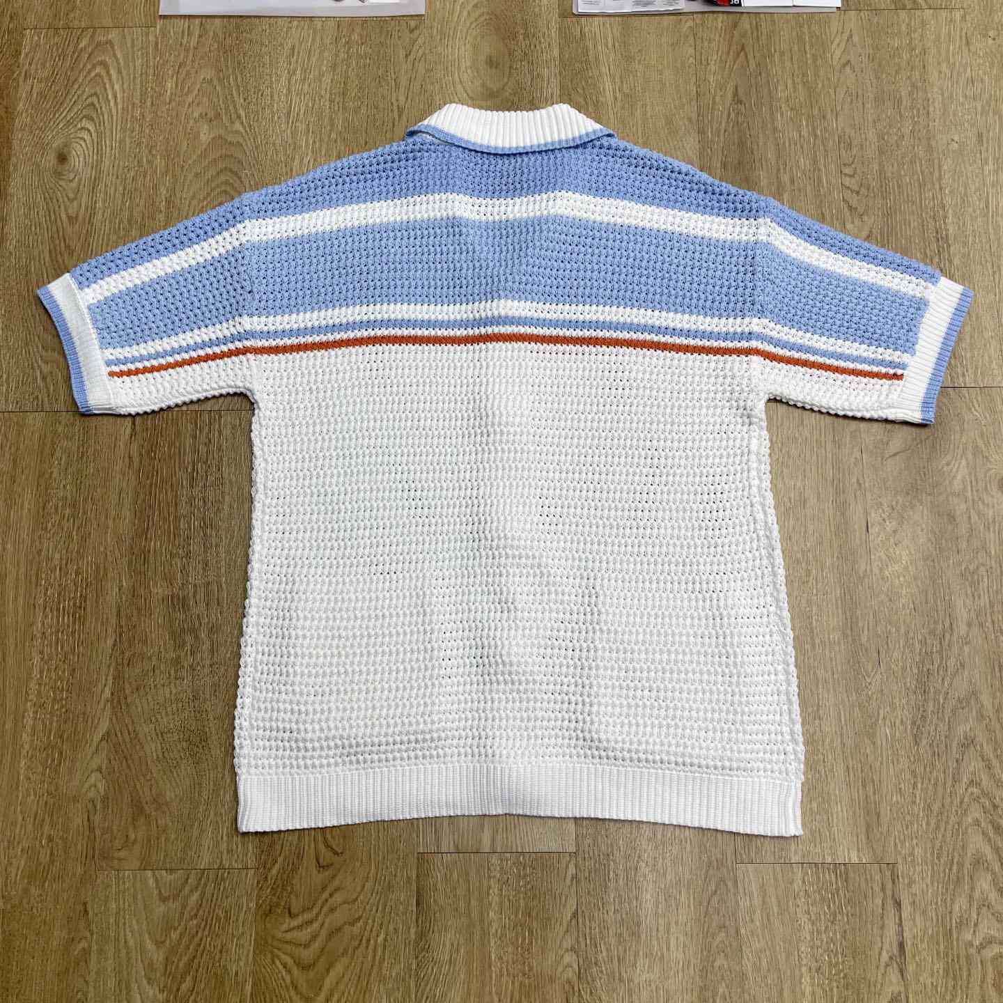 Casablanca Cotton Tennis Short Sleeve Crochet Shirt    D0103 - DopestKickz