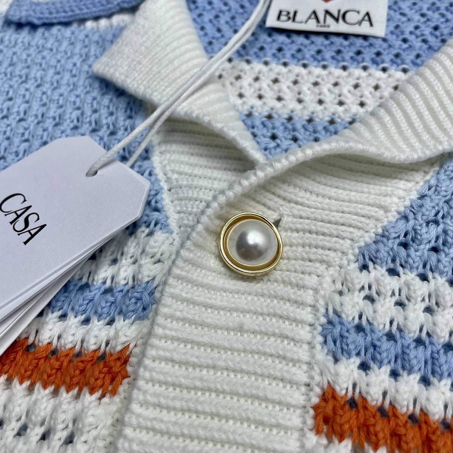 Casablanca Cotton Tennis Short Sleeve Crochet Shirt    D0103 - DopestKickz