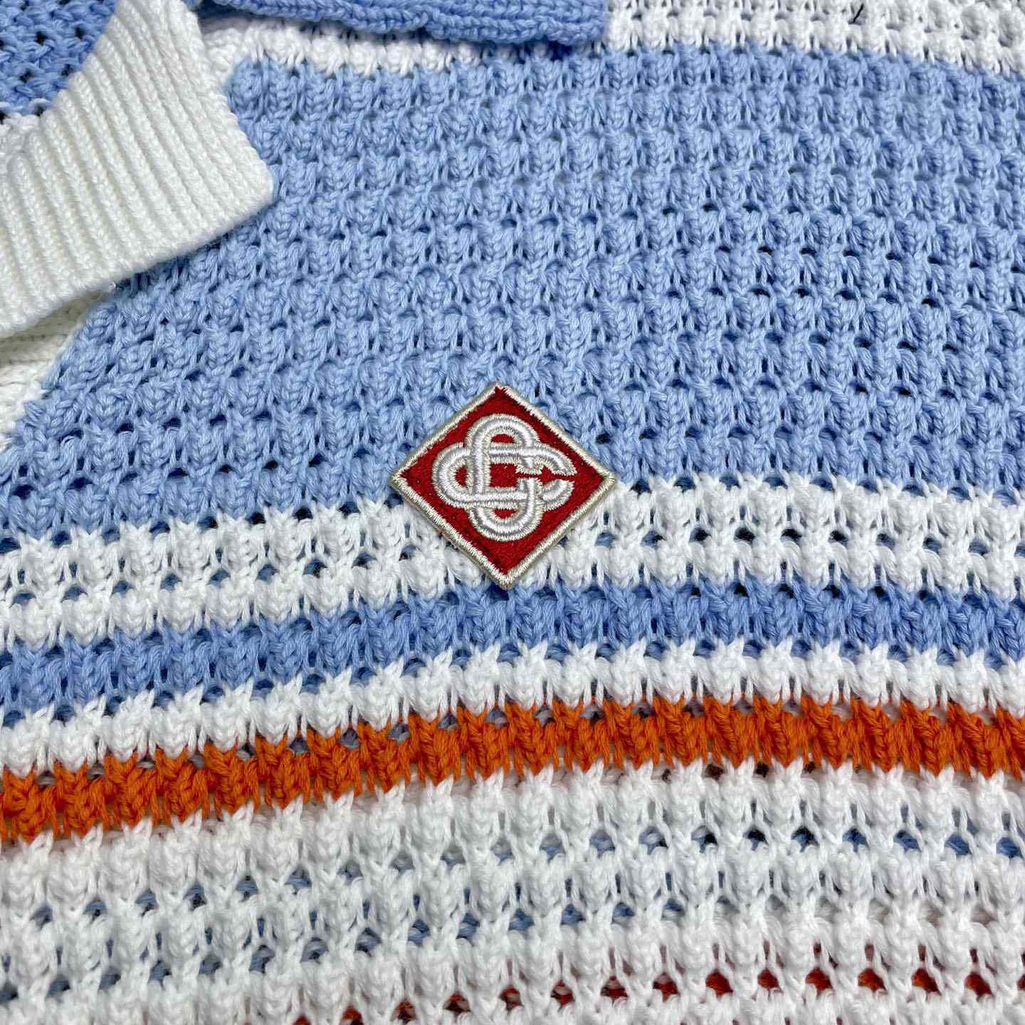 Casablanca Cotton Tennis Short Sleeve Crochet Shirt    D0103 - DopestKickz