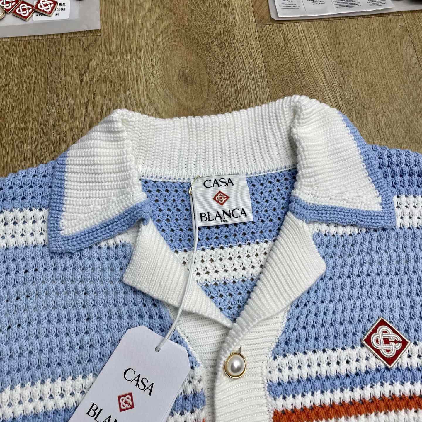 Casablanca Cotton Tennis Short Sleeve Crochet Shirt    D0103 - DopestKickz