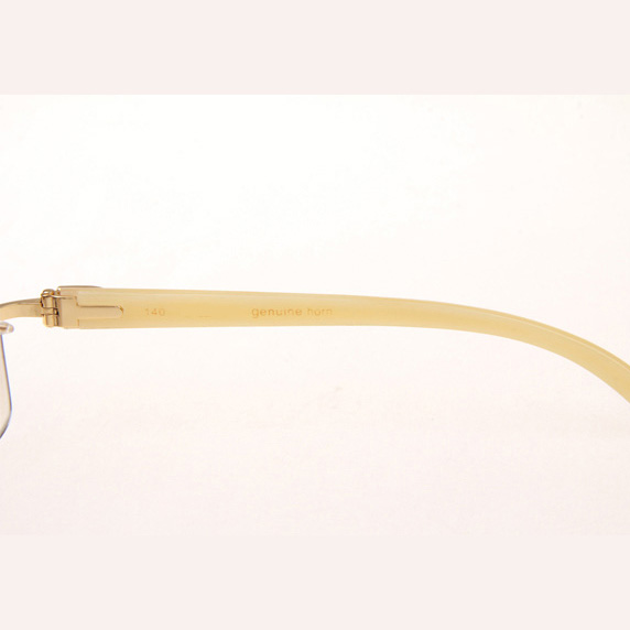 Cartier CT_3524012 Diamond White Buffalo Sunglasses In Gold Brown - DopestKickz