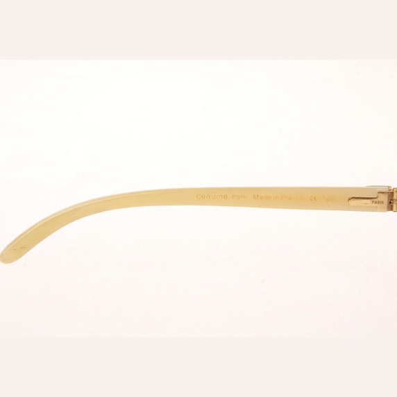 Cartier CT_3524012 Diamond White Buffalo Sunglasses In Gold Brown - DopestKickz