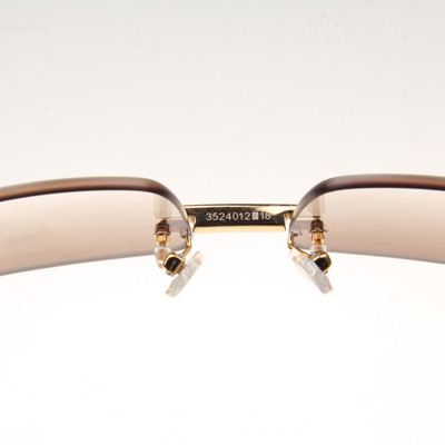 Cartier CT_3524012 Diamond White Buffalo Sunglasses In Gold Brown - DopestKickz