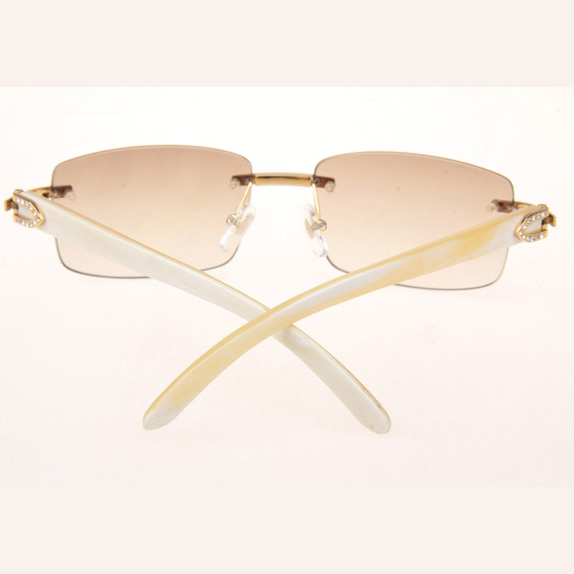 Cartier CT_3524012 Diamond White Buffalo Sunglasses In Gold Brown - DopestKickz