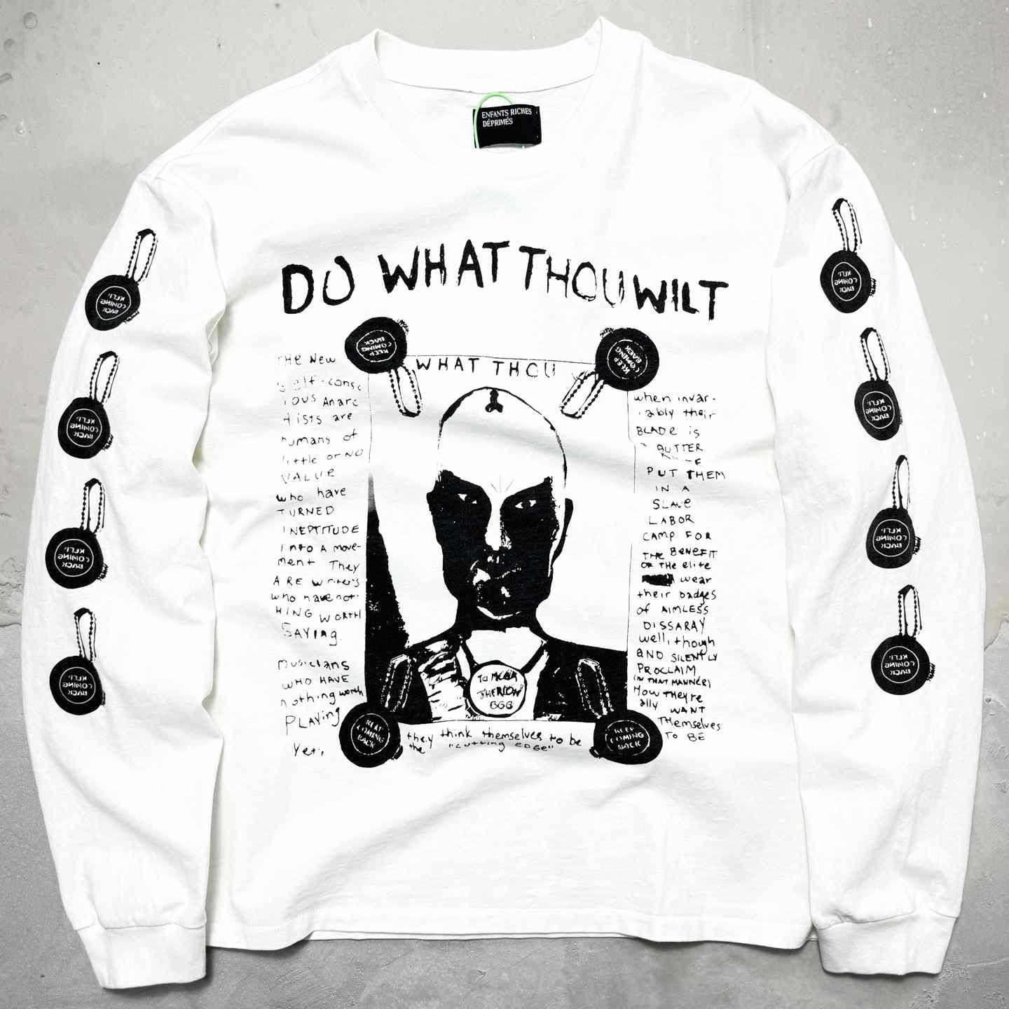 Enfants Riches Déprimés Do What Thou Wilt Long-Sleeve T-Shirt 'Faded White' - DopestKickz