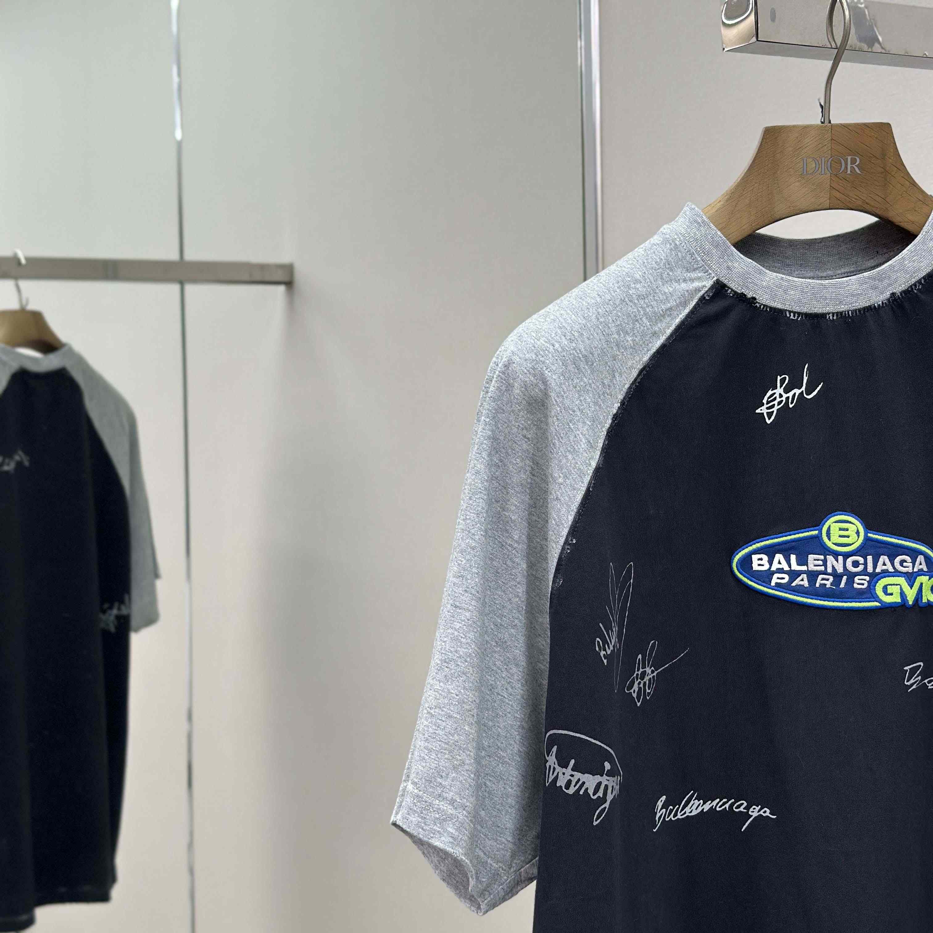 Balenciaga Taped Balenciaga Back T-Shirt Medium Fit in heather grey dry jersey - DopestKickz