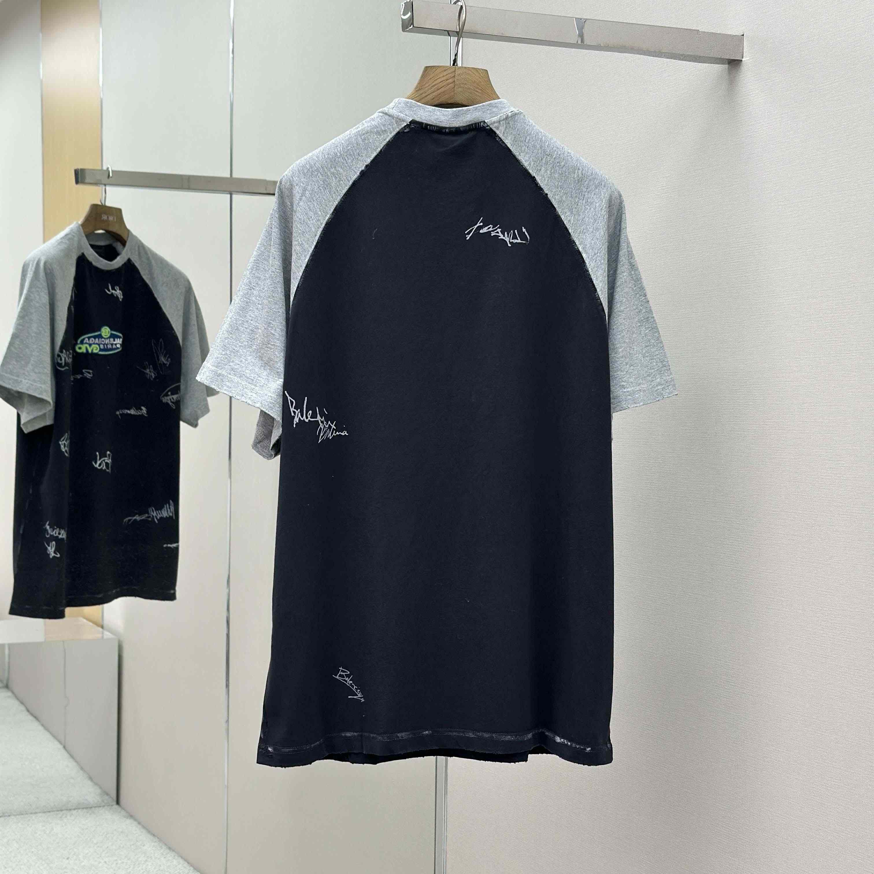 Balenciaga Taped Balenciaga Back T-Shirt Medium Fit in heather grey dry jersey - DopestKickz