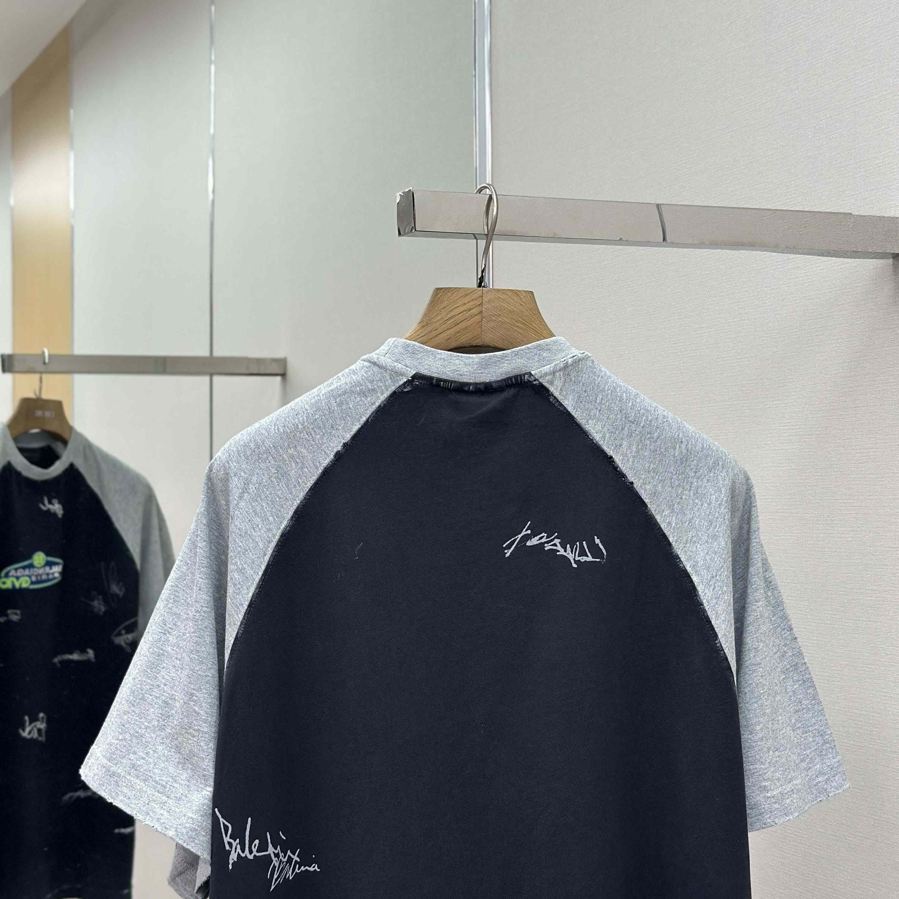 Balenciaga Taped Balenciaga Back T-Shirt Medium Fit in heather grey dry jersey - DopestKickz