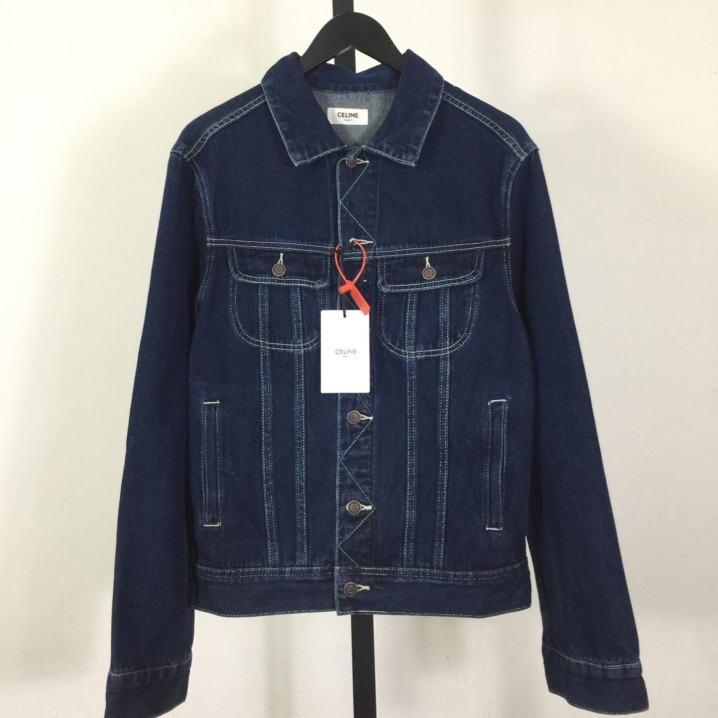 Celine Trucker Jacket In Royal Indigo Wash Denim - DopestKickz